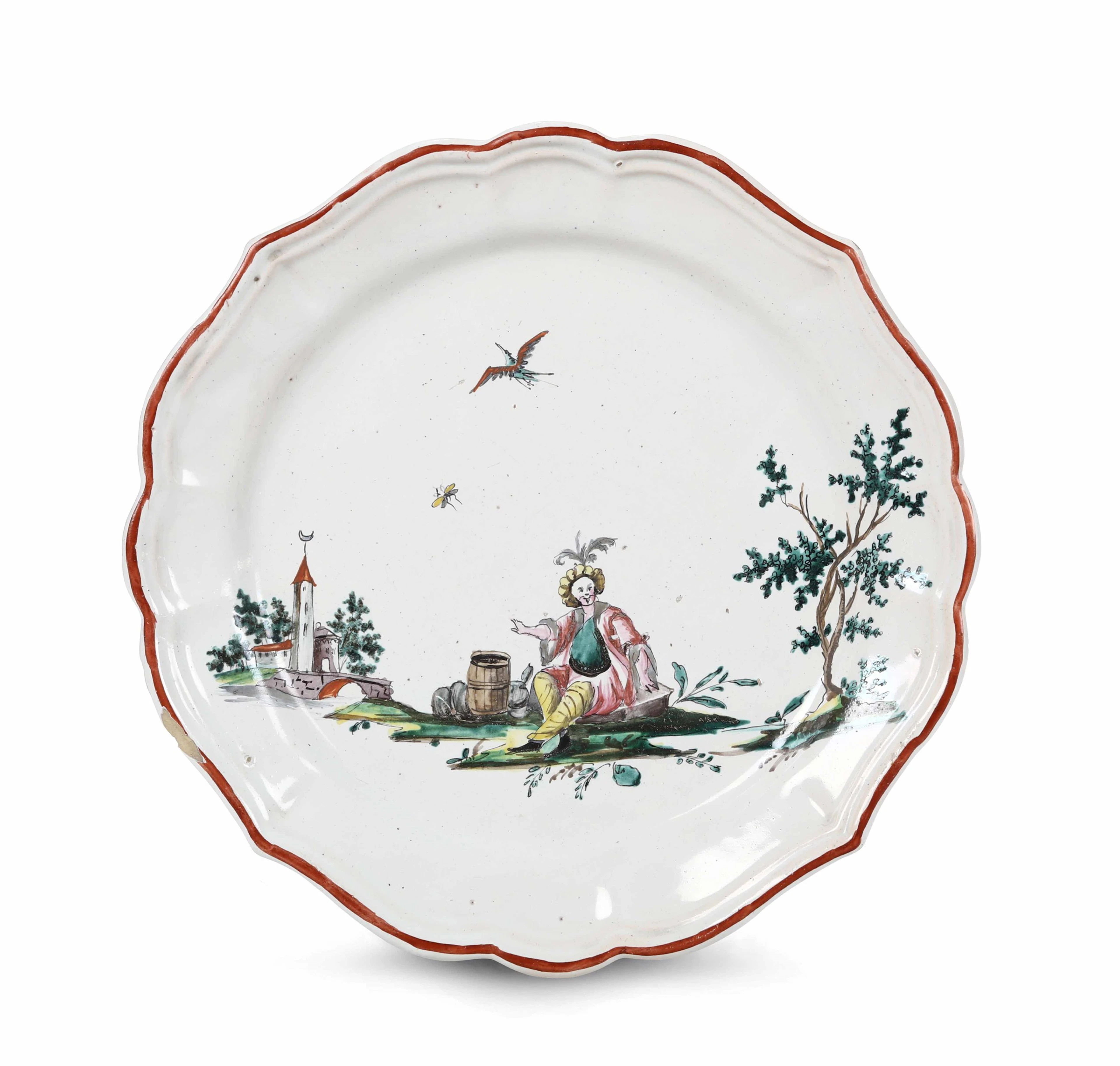 Raro piatto Milano, manifattura Felice Clerici, 1756�1788