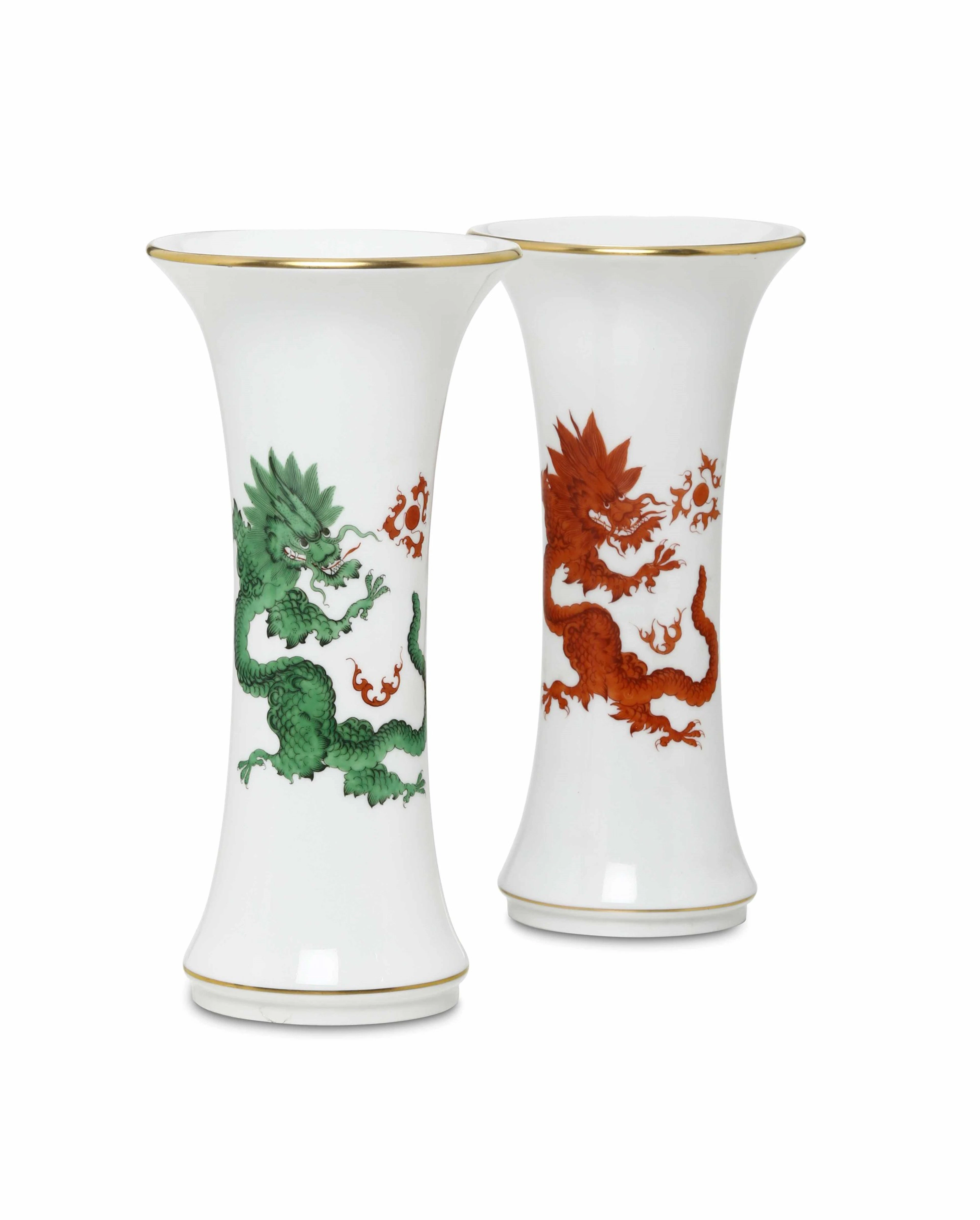 Coppia di vasi Meissen, 1945 circa