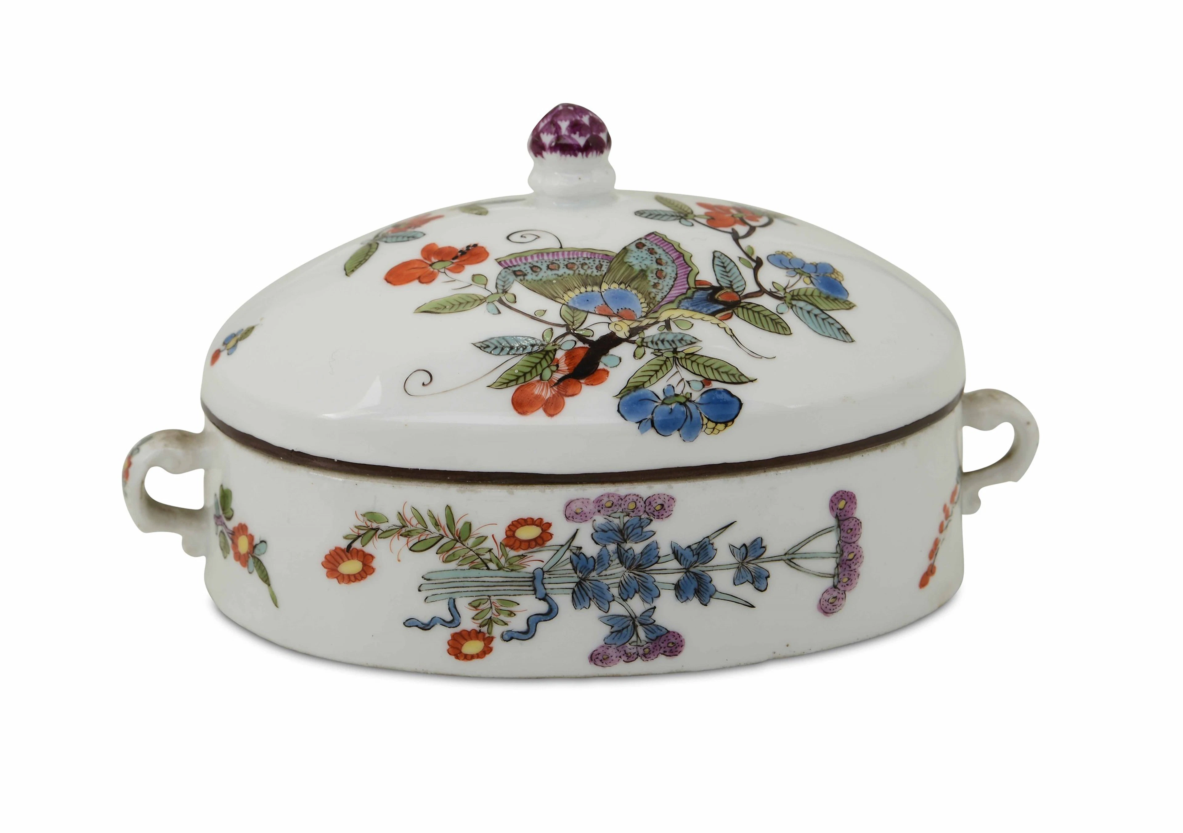 Rara scatola porta burro Meissen, 1730-1735
