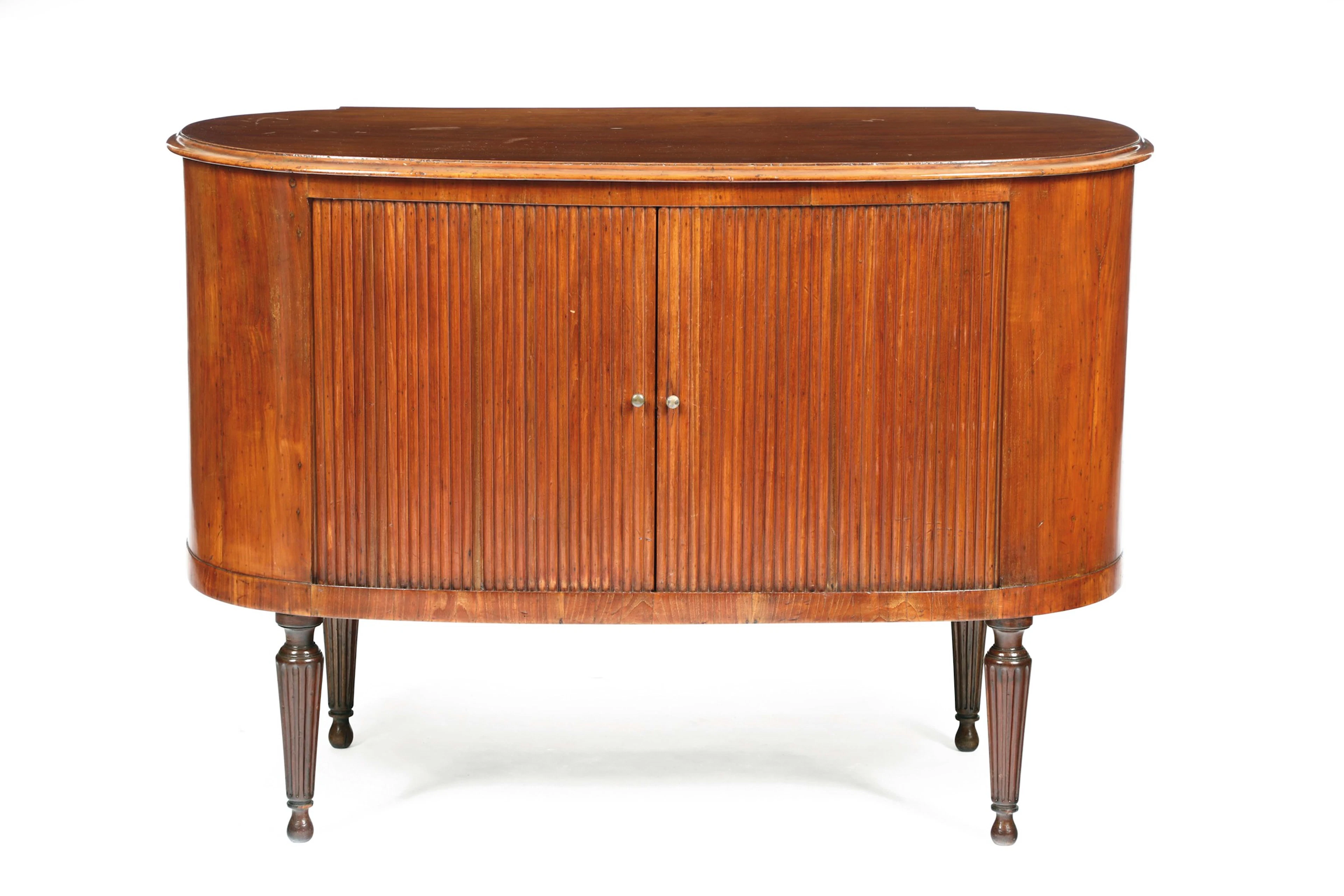 A sideboard with sliding shutters in cherry wood and cypress, Neoclassical