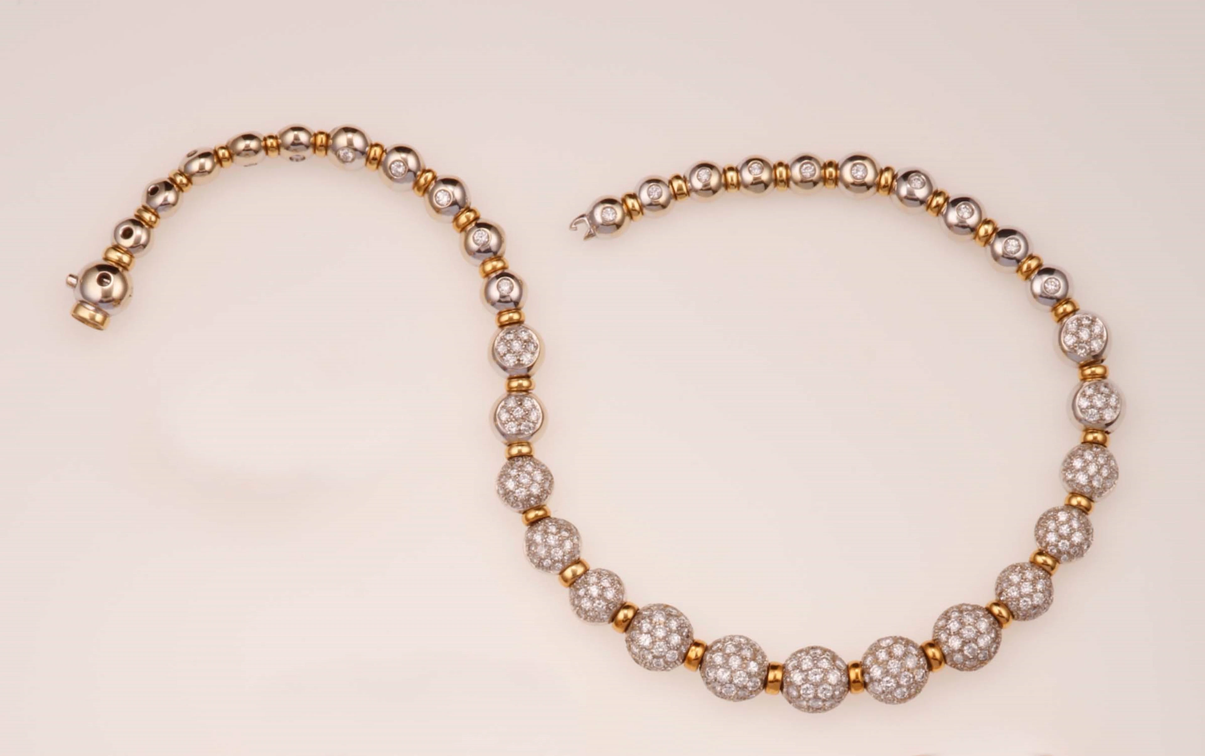 Diamond and gold necklace