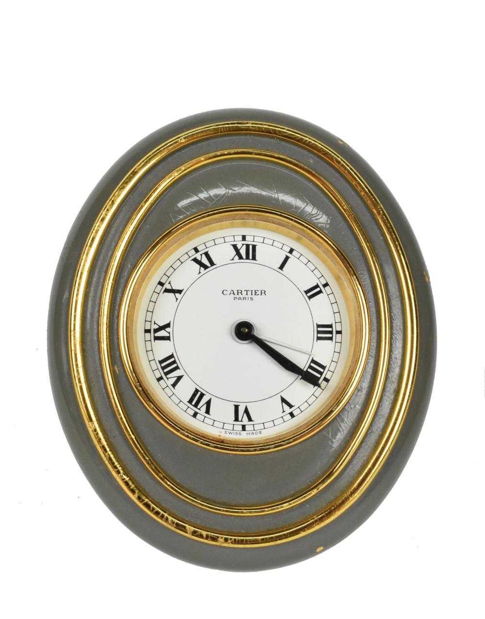 Vintage Cartier Enamel Swiss Made Desk Clock