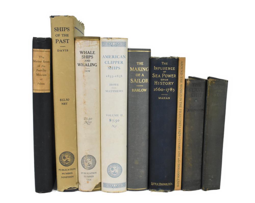 ine Assorted Group of Antique Books on Ships and Shipping