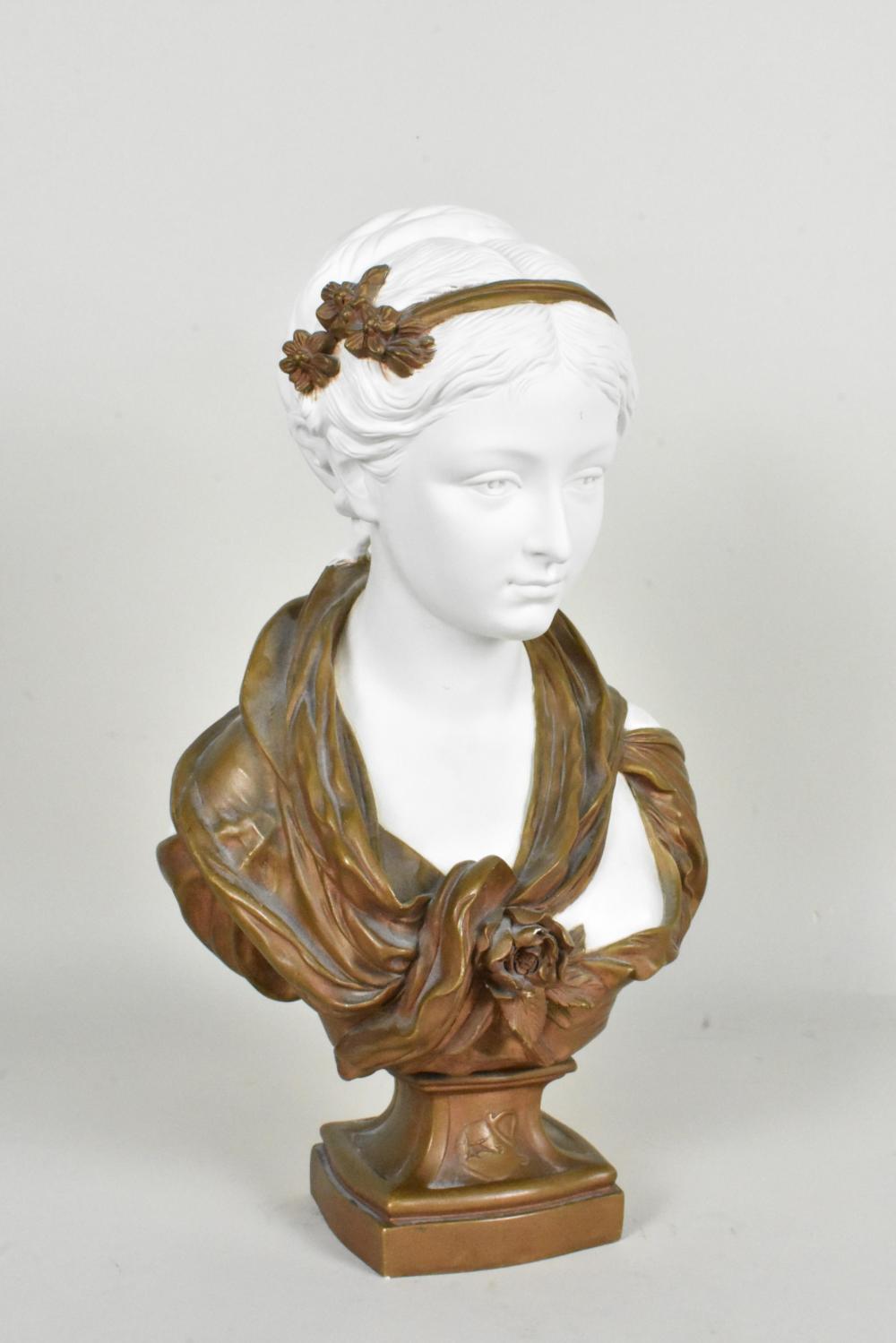 ANTIQUE PORCELAIN BUST OF A LADY BY JEAN-LOUIS GREGOIRE
