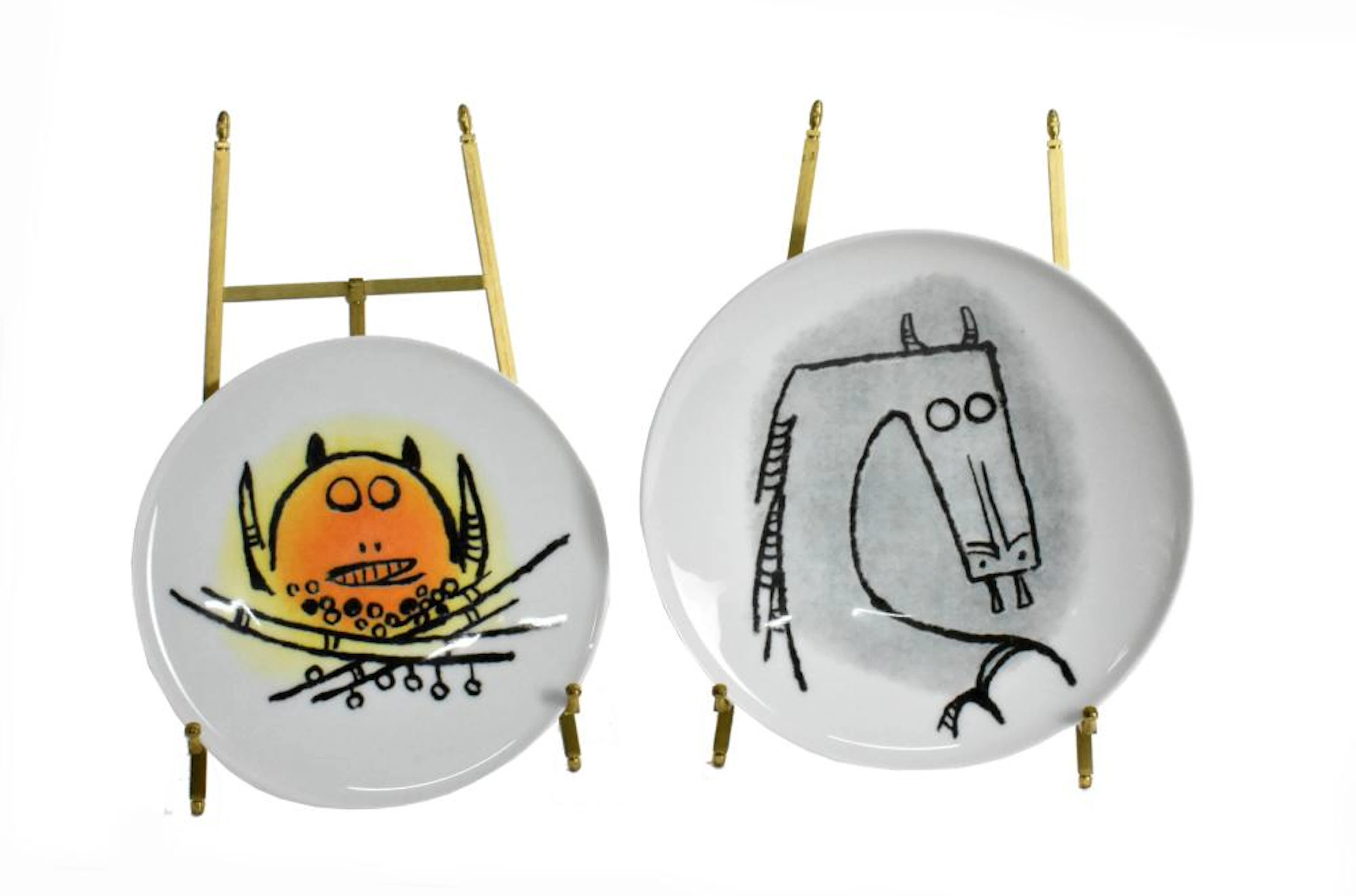 Two Royal Selb Porcelain Plates from the Wilfredo Lam Dinner Service Set