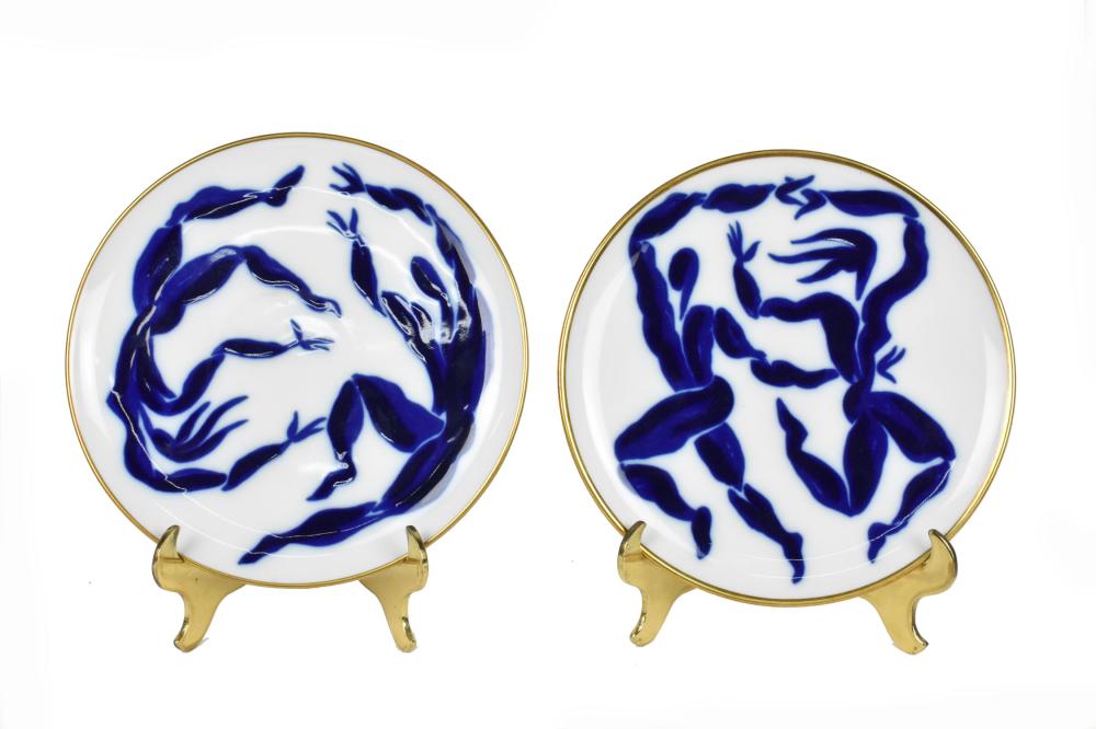 Pair of French Porcelain Plates Designed by Henri van der...