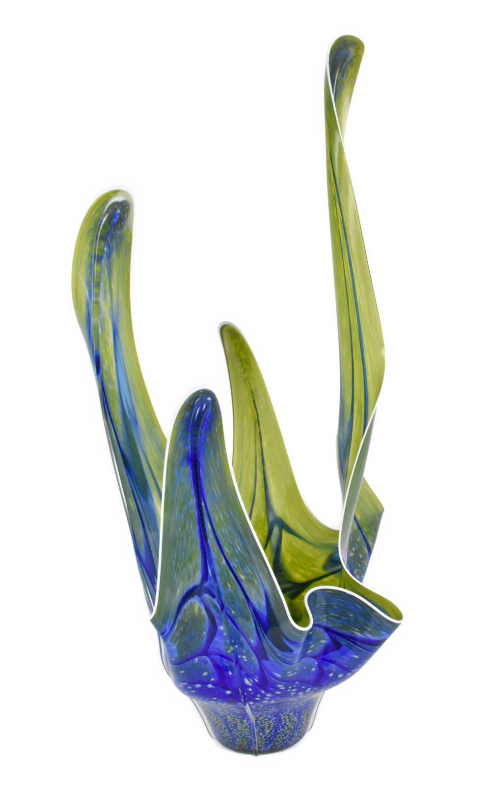 Tall Studio Art Glass Vase, 20th Century, 26 3/4" h.