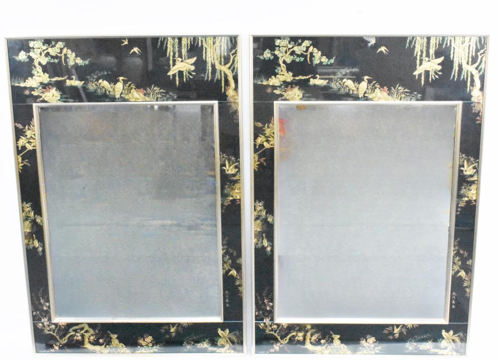 Pair of LaBarge Japonaise Mirrors