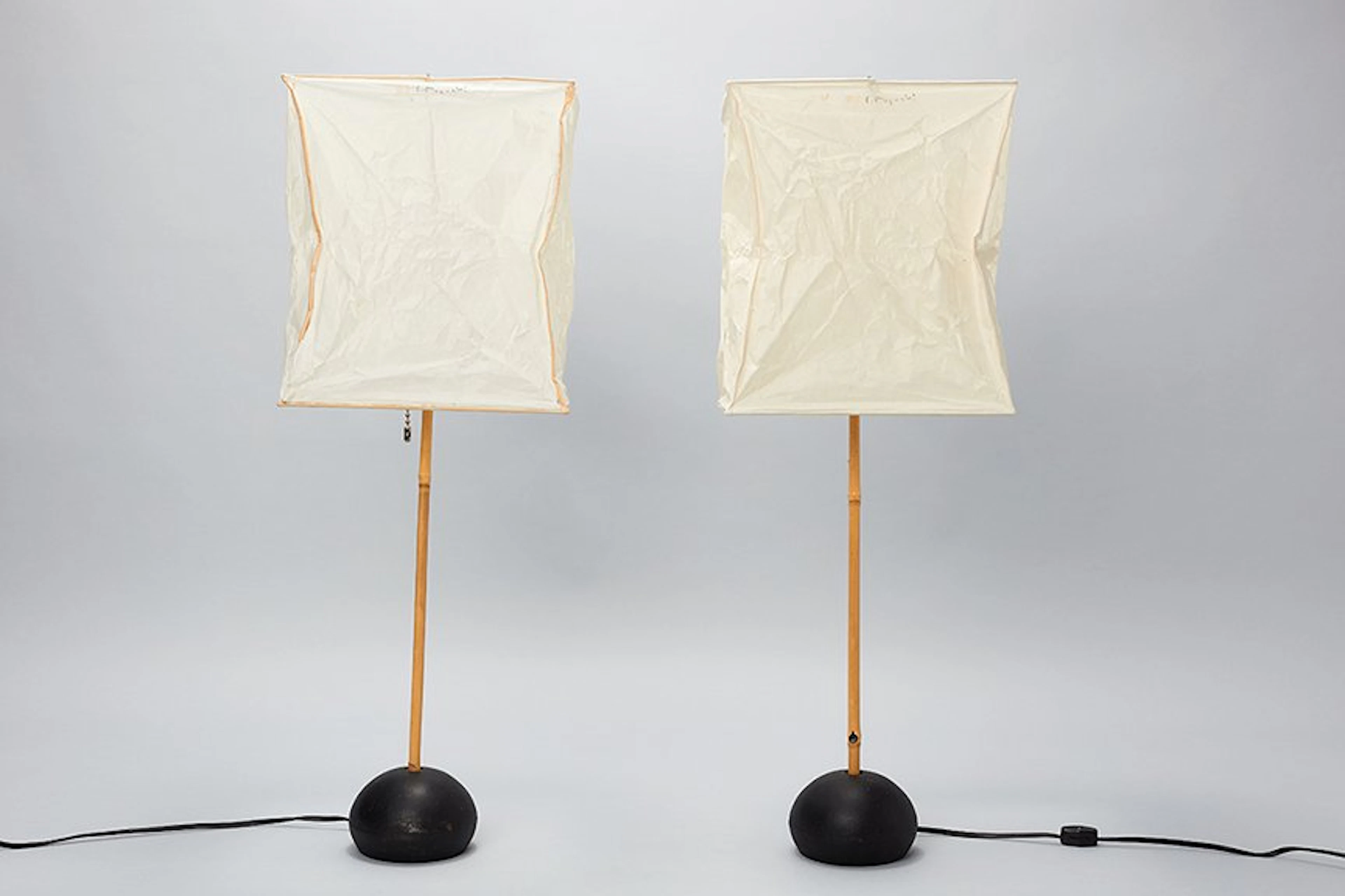 Pair of Akari table light sculptures, model no. BB2-X1, 1970s