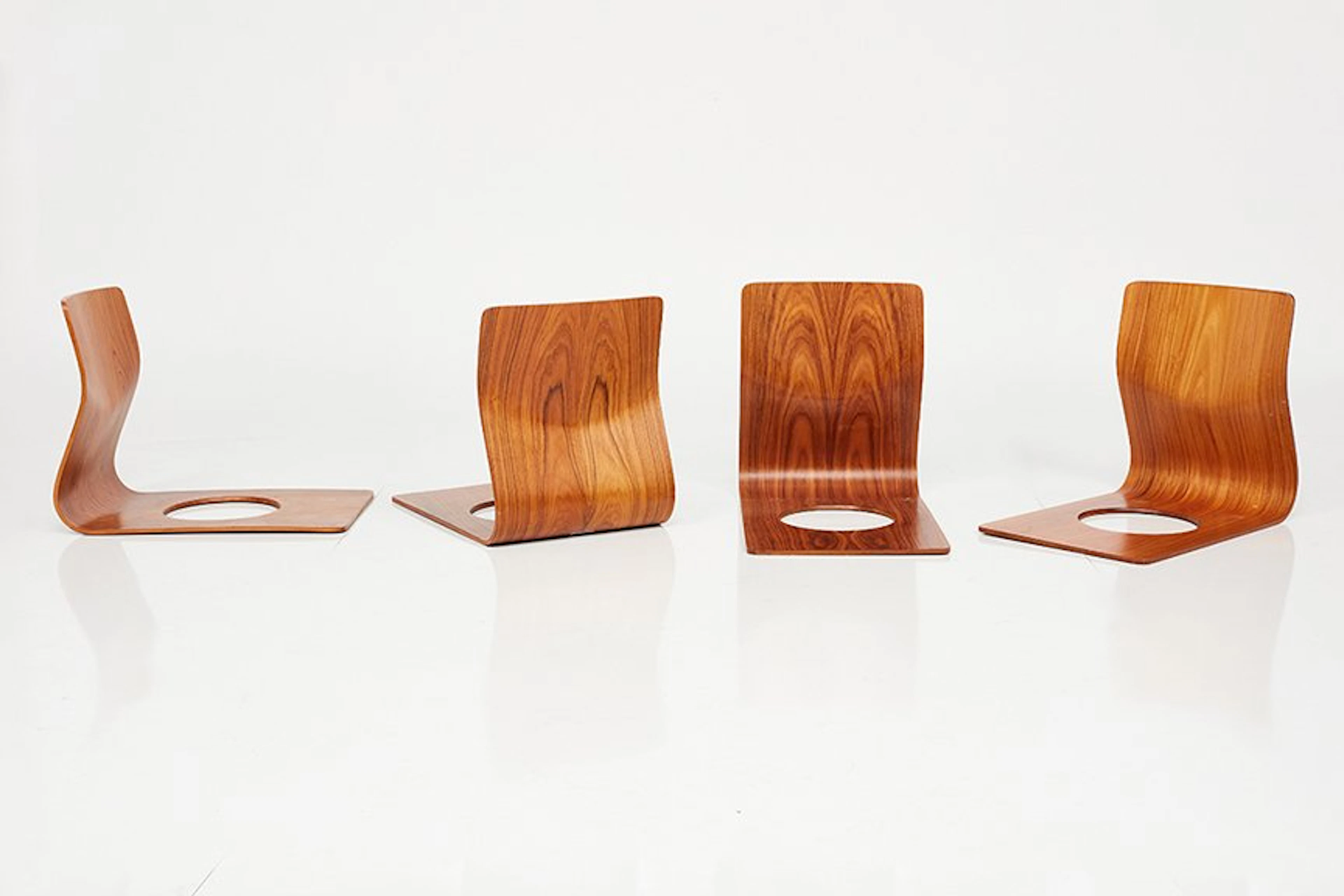 Set of four 'Zaisu' floor seats, ca. 1963