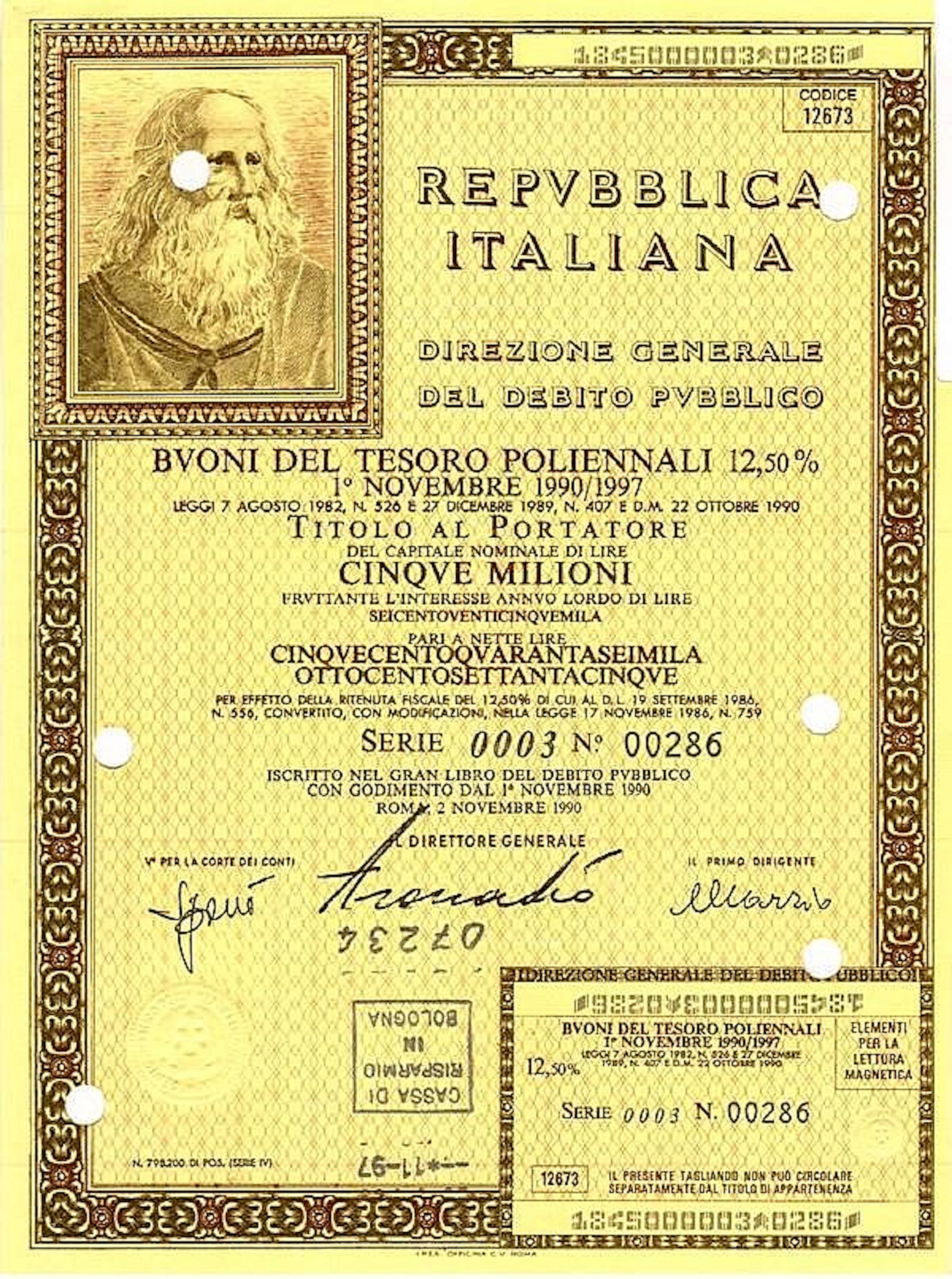 Buoni del Tesoro poliennali 12,50 %