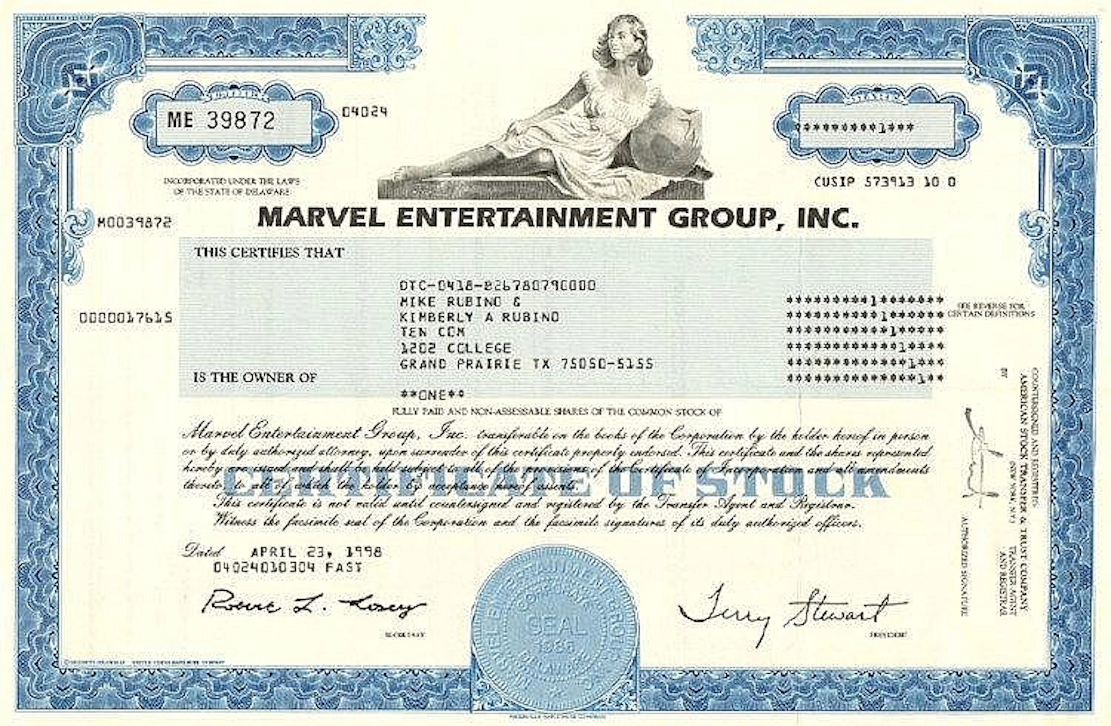 Marvel Entertainment Group Inc.