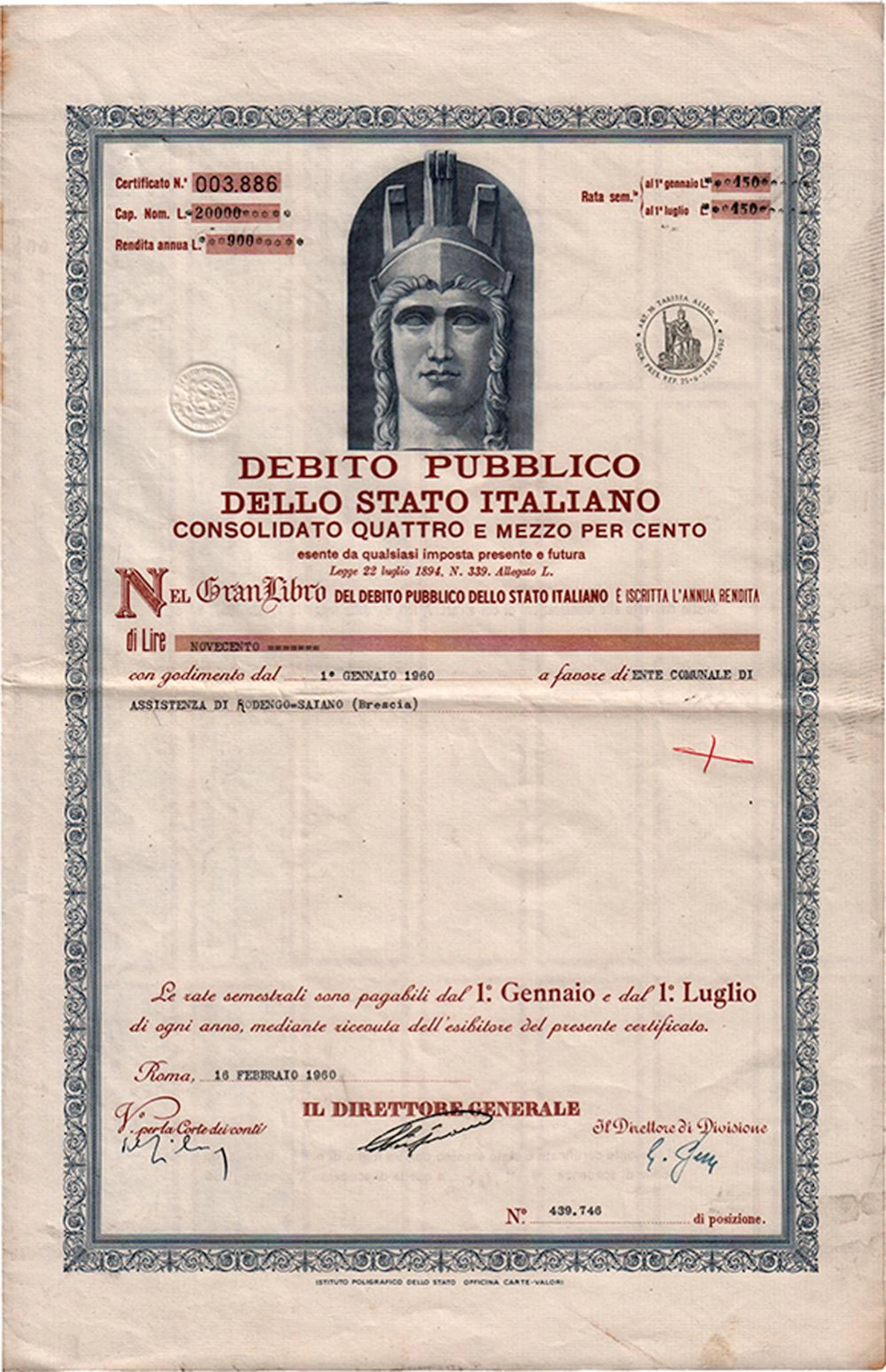 Stato Italiano - Consolidato Quattro e mezzo per cento