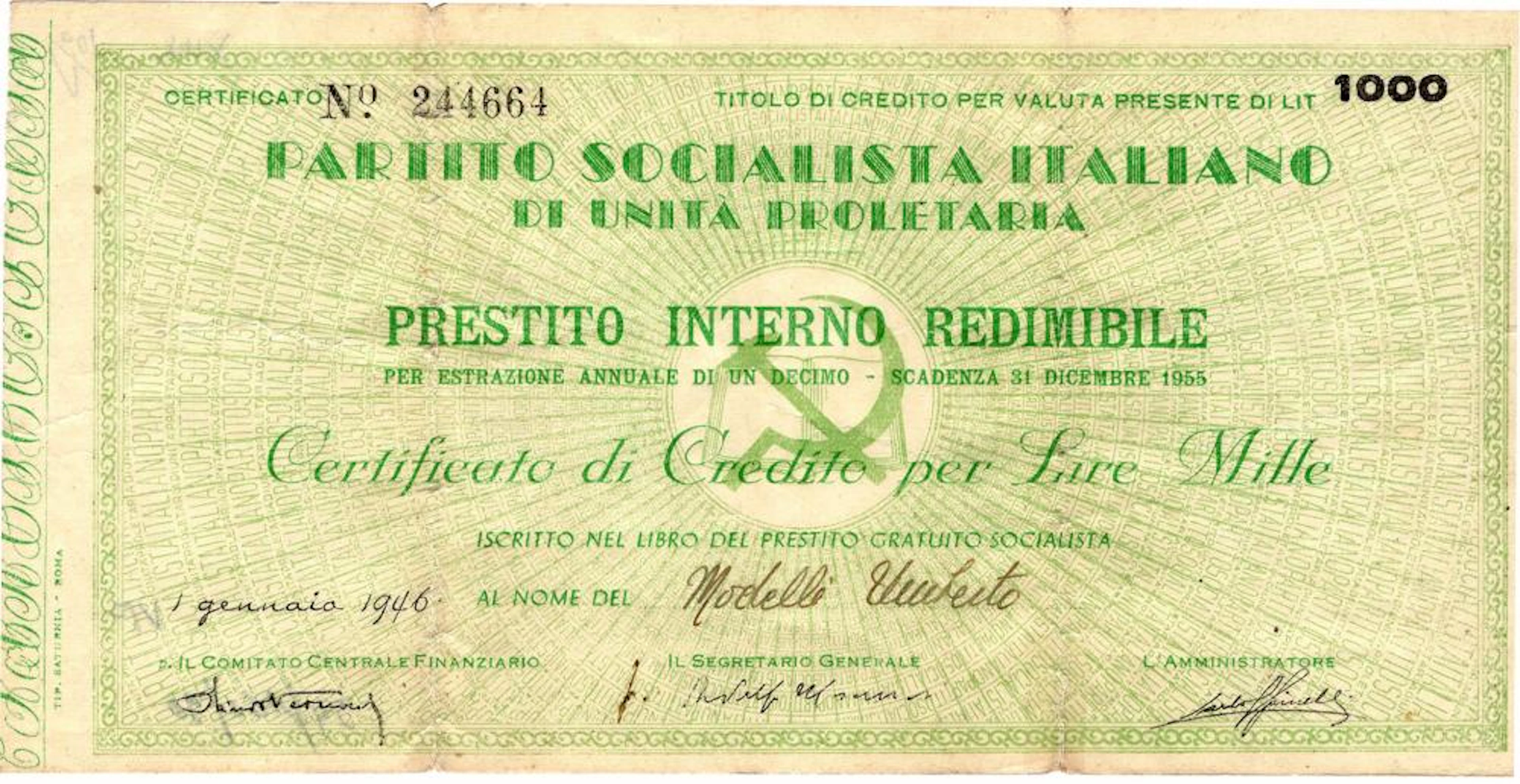 Partito Socialista Italiano di Unità Proletaria - PSIUP...