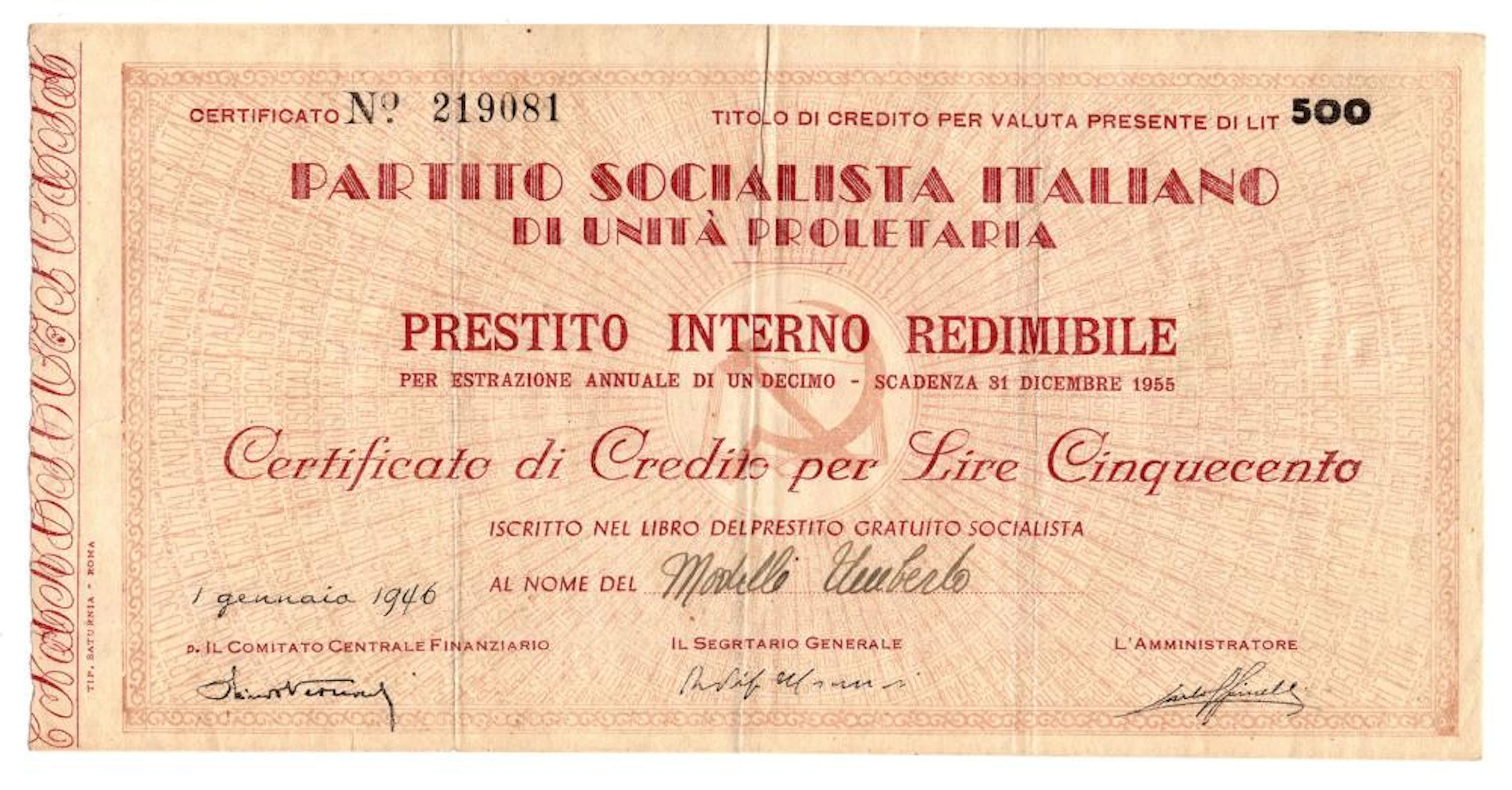 Partito Socialista Italiano di Unità Proletaria - PSIUP...