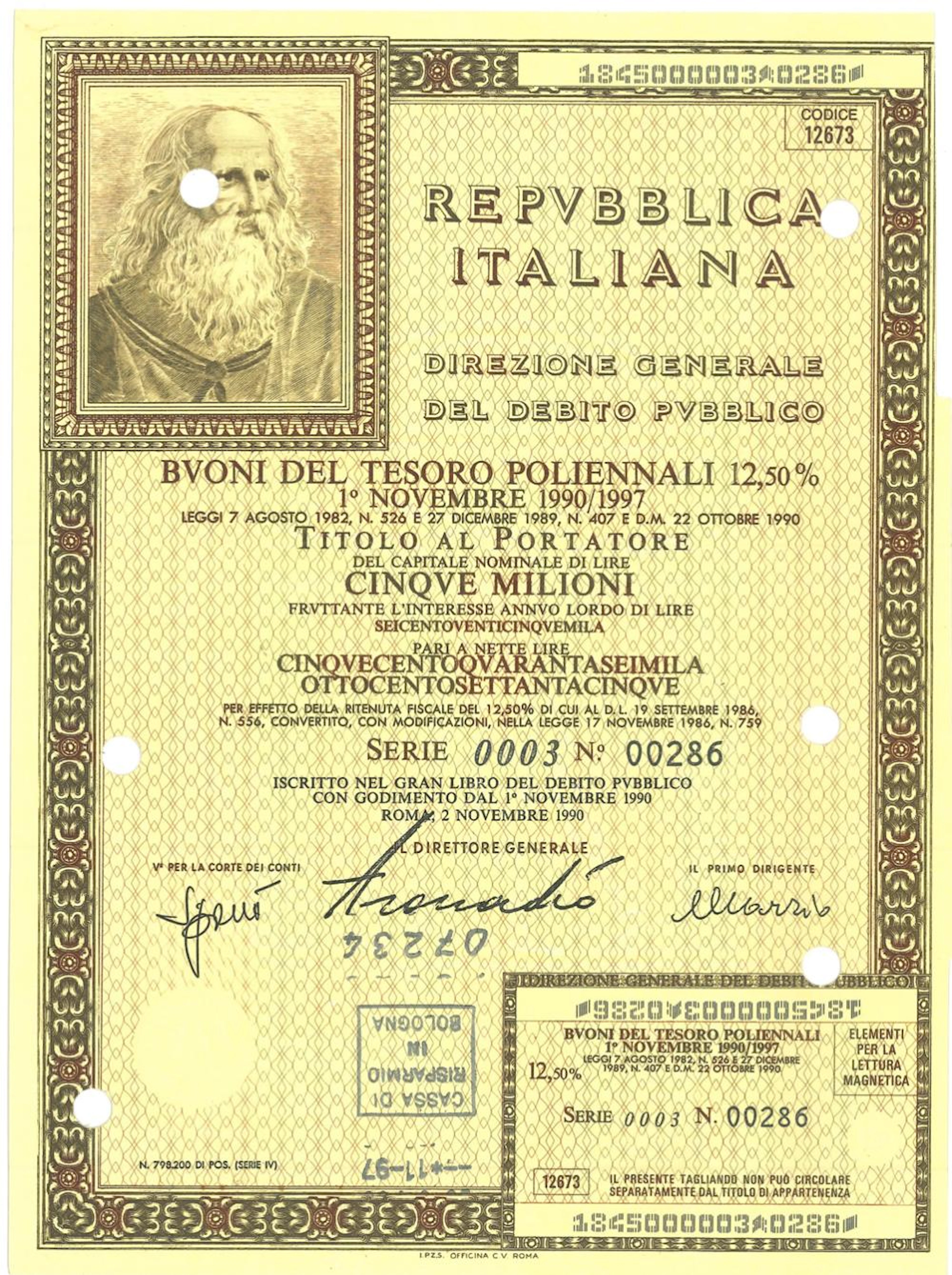 Buoni del Tesoro Poliennali 12,50%