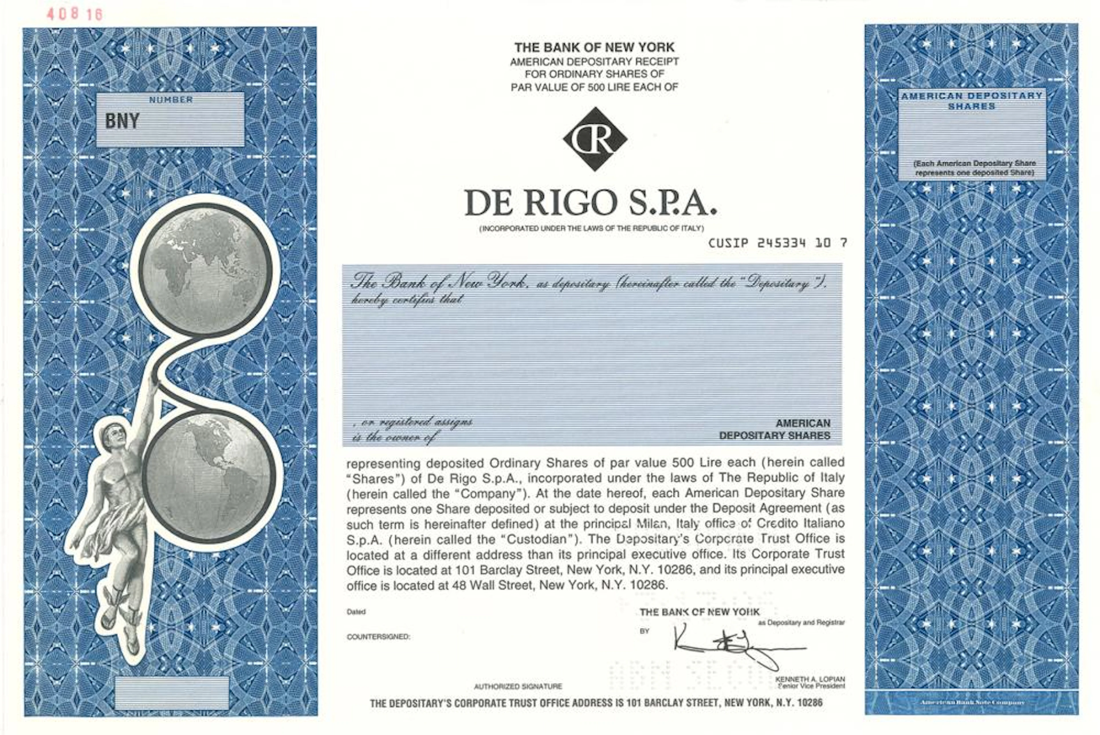 De Rigo S.p.A. (incorporata sotto le leggi della Repubblica italiana)