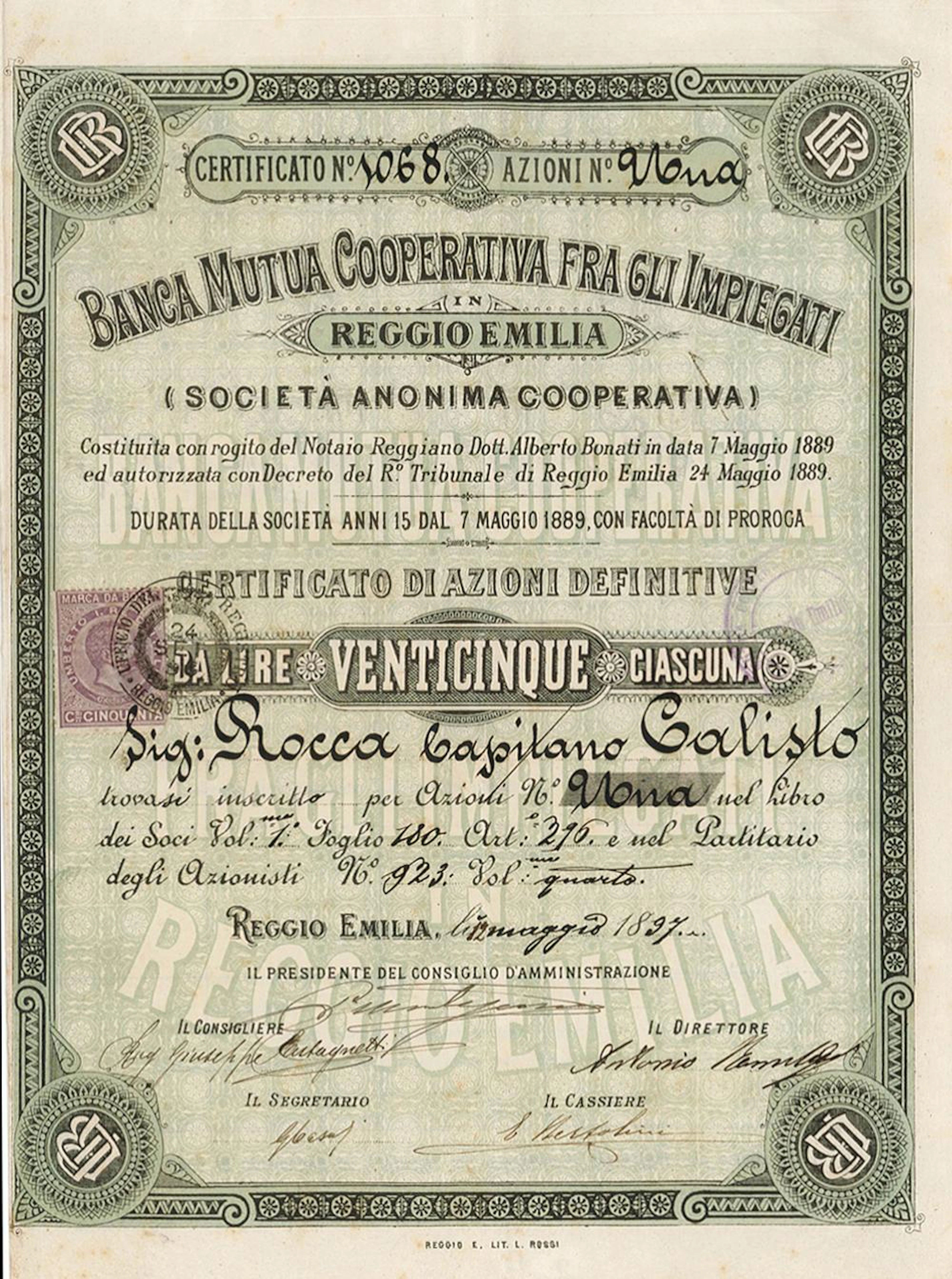 Banca Mutua Cooperativa fra gli Impiegati in Reggio Emilia
