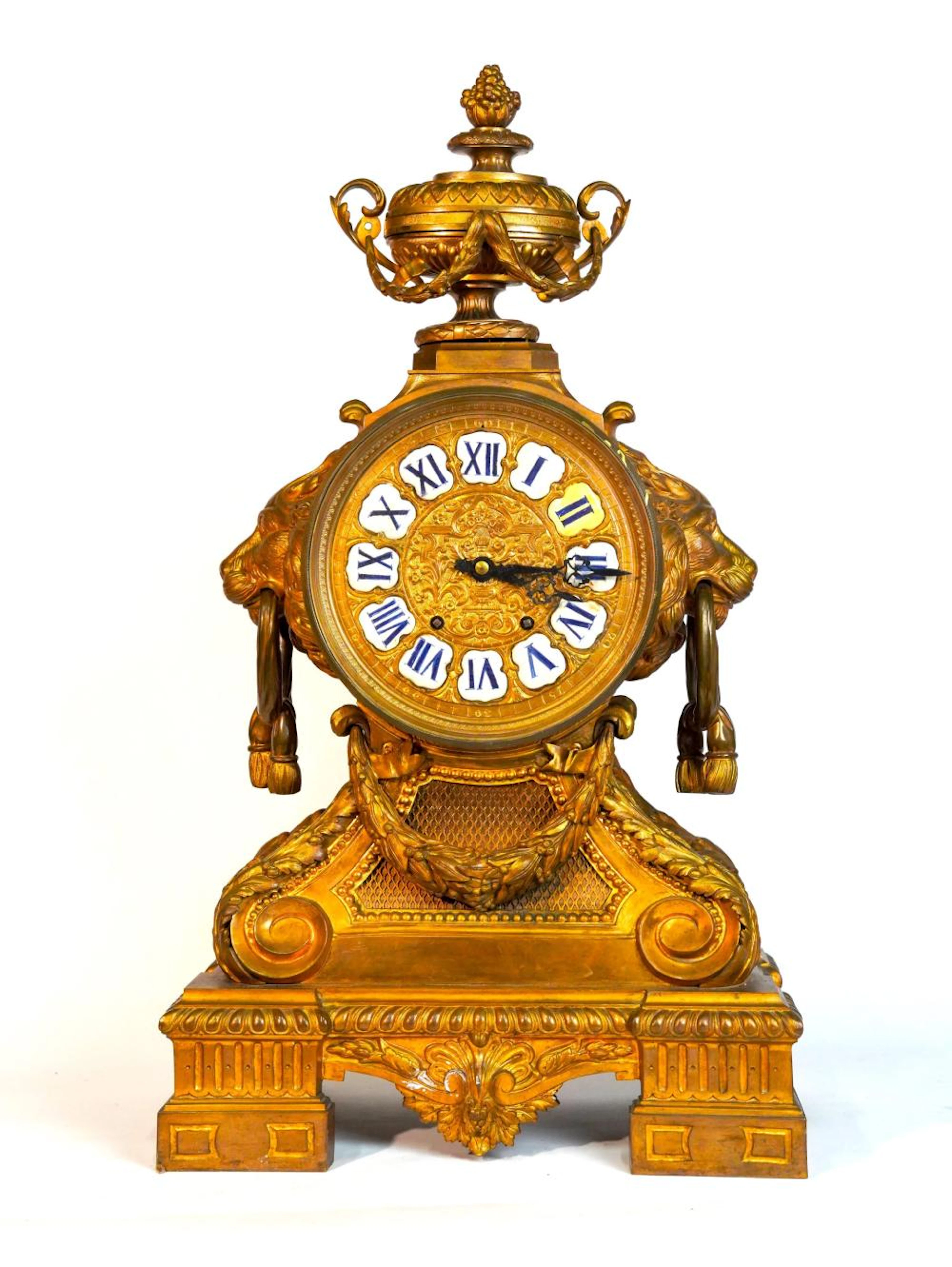 Large 19th century clock, in bronze, h 88 cm