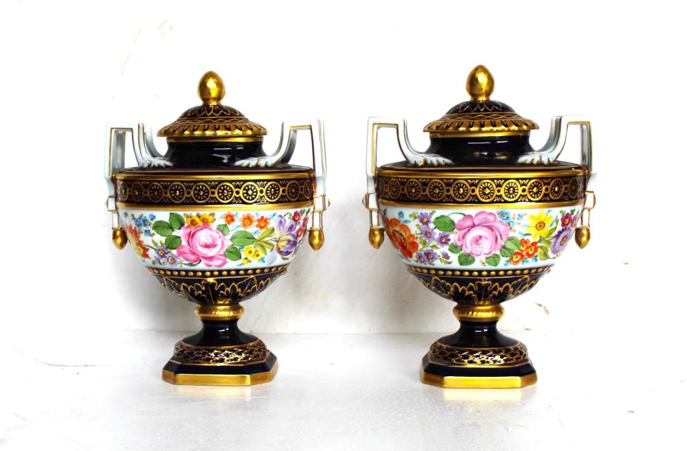 Pair of French parcelain vases