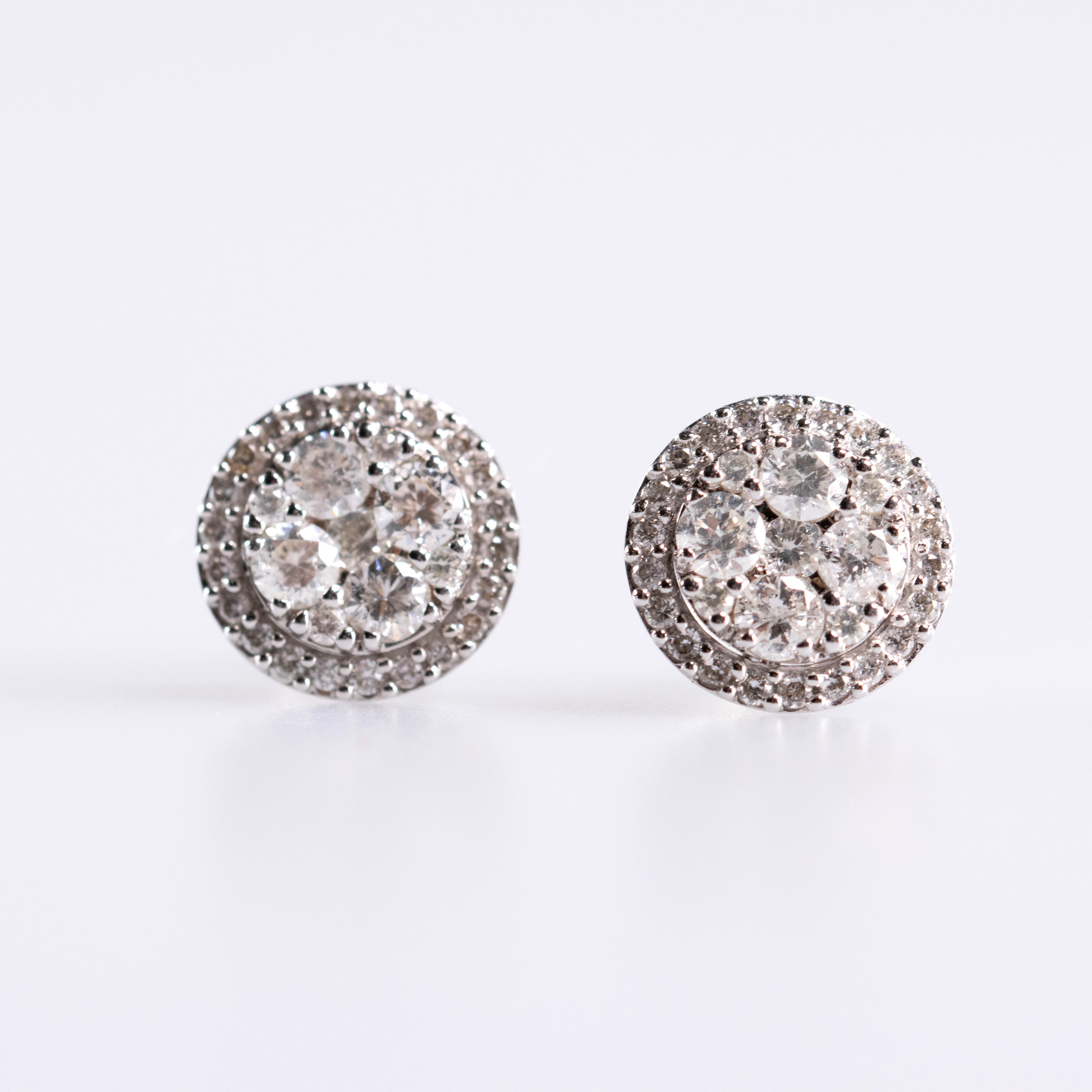 Diamantörhängen, 18k, vitguld, 0,80 karat