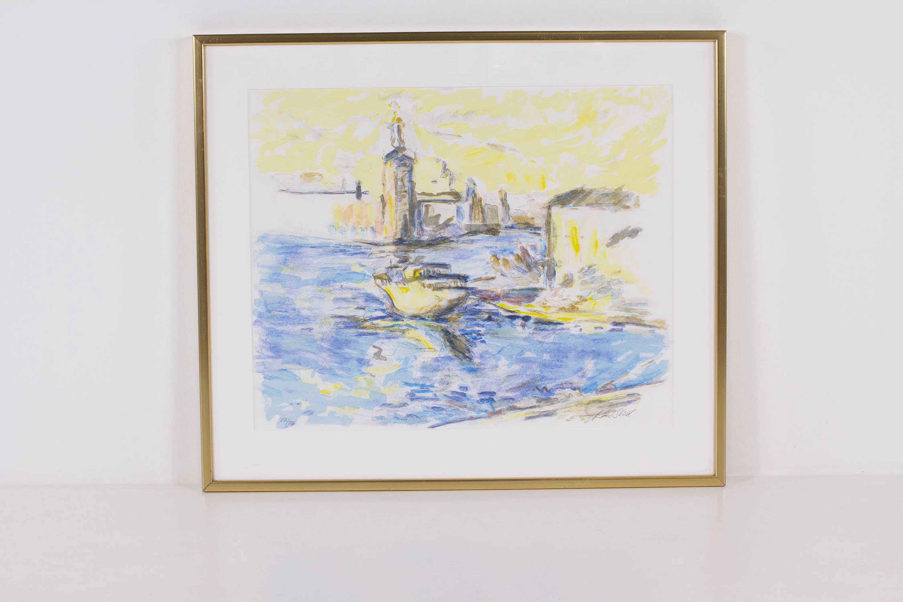 Anders Sköld, färglitografi, 286/500, signerad , 67x58 cm
