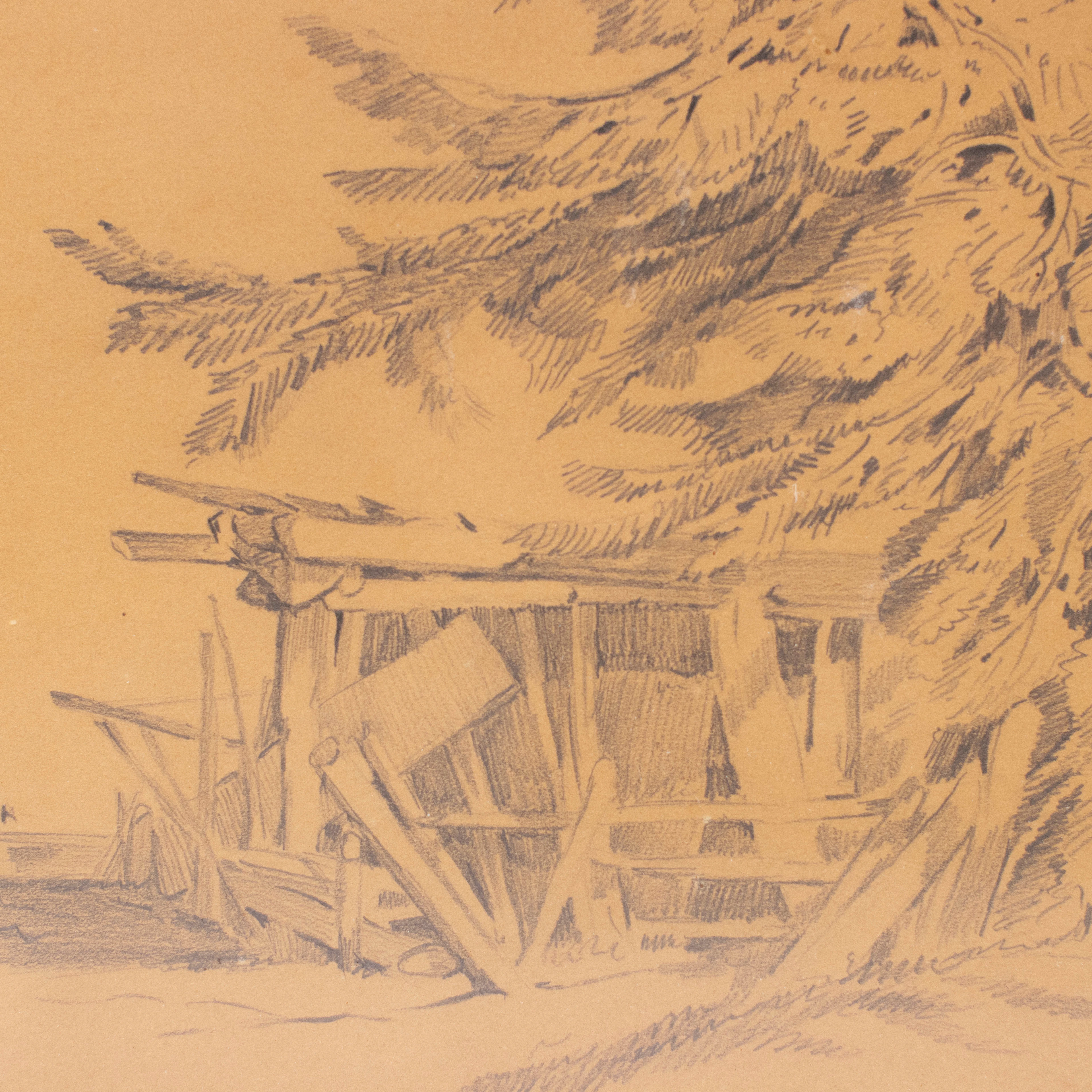 Nils Kreuger, teckning, signerad, 43,5x31,5 cm