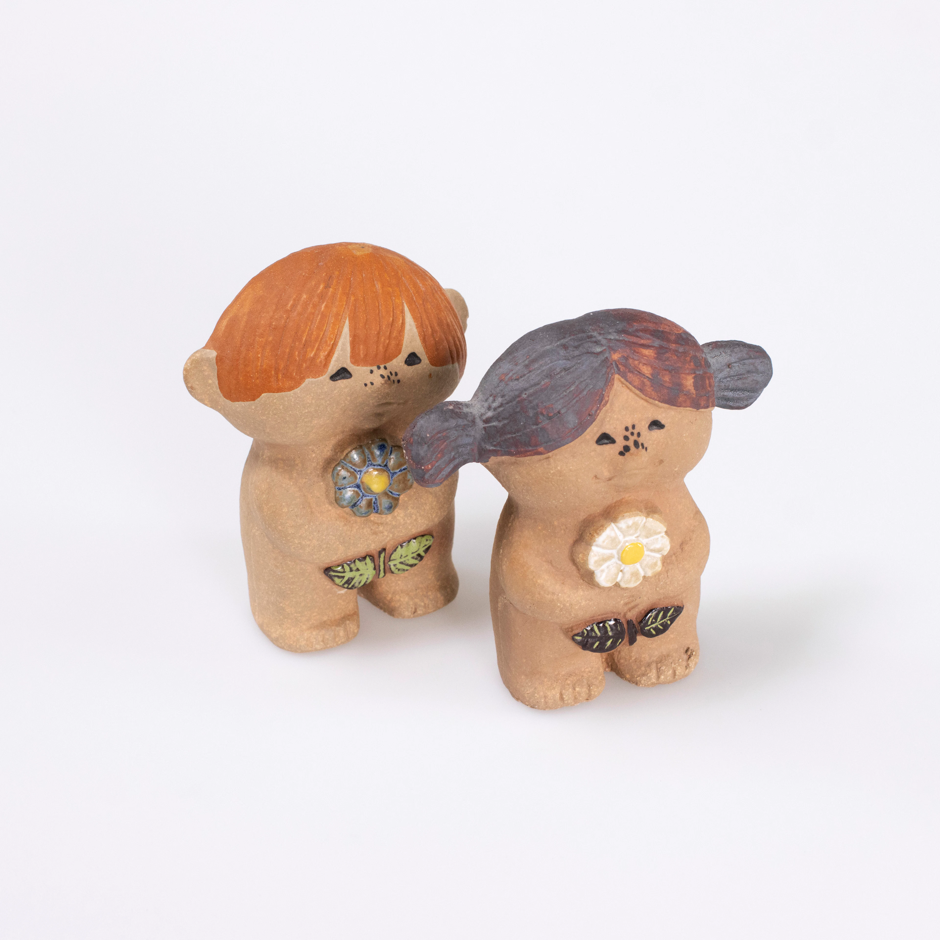 Lisa Larson, figuriner, 2 st, "Adam & Eva", Gustavsberg, höjd 11 cm
