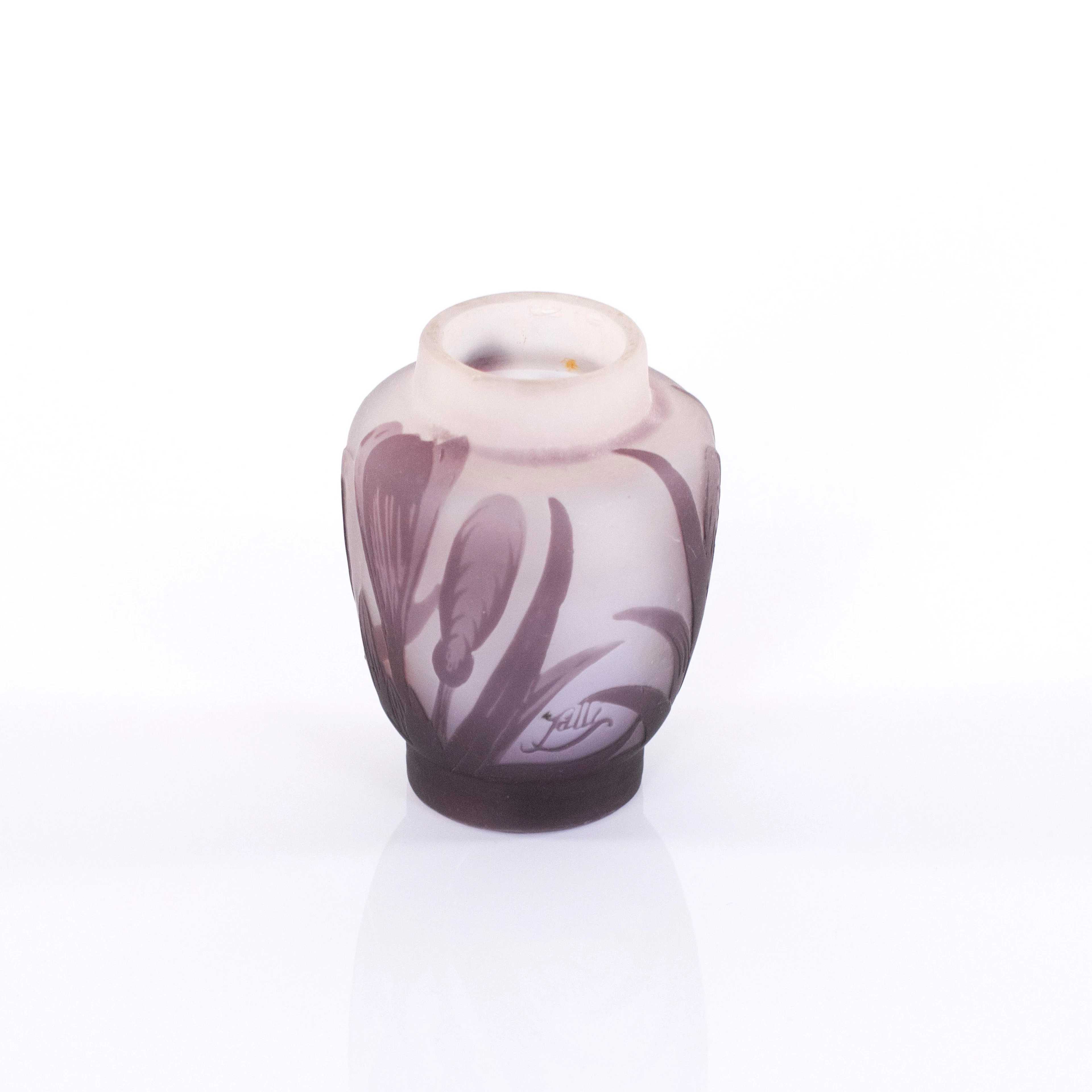 Emile Gallé, vas, signerad, höjd 8 cm