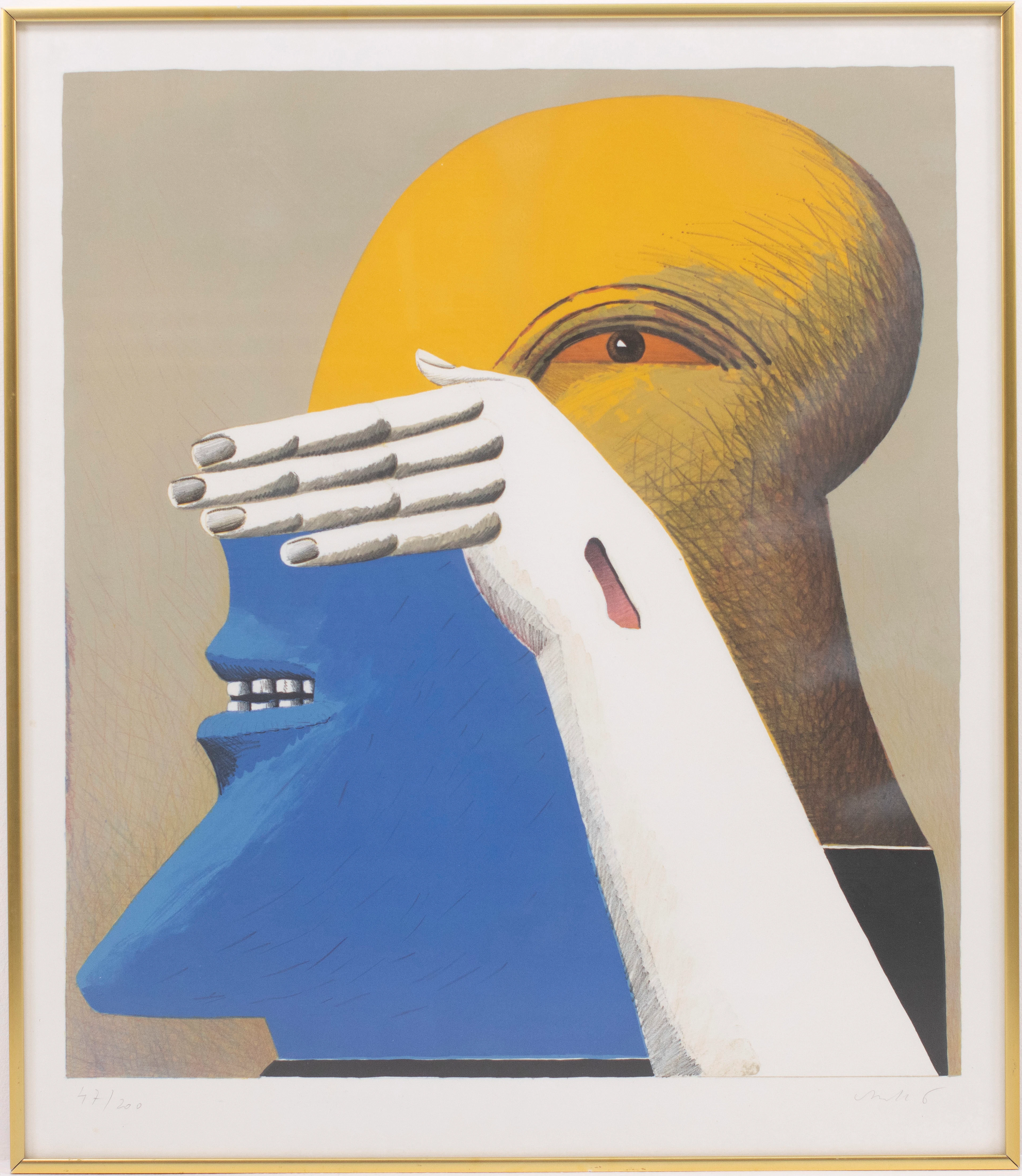 Horst Antes, litografi, 47/200, signerad, 63x72 cm