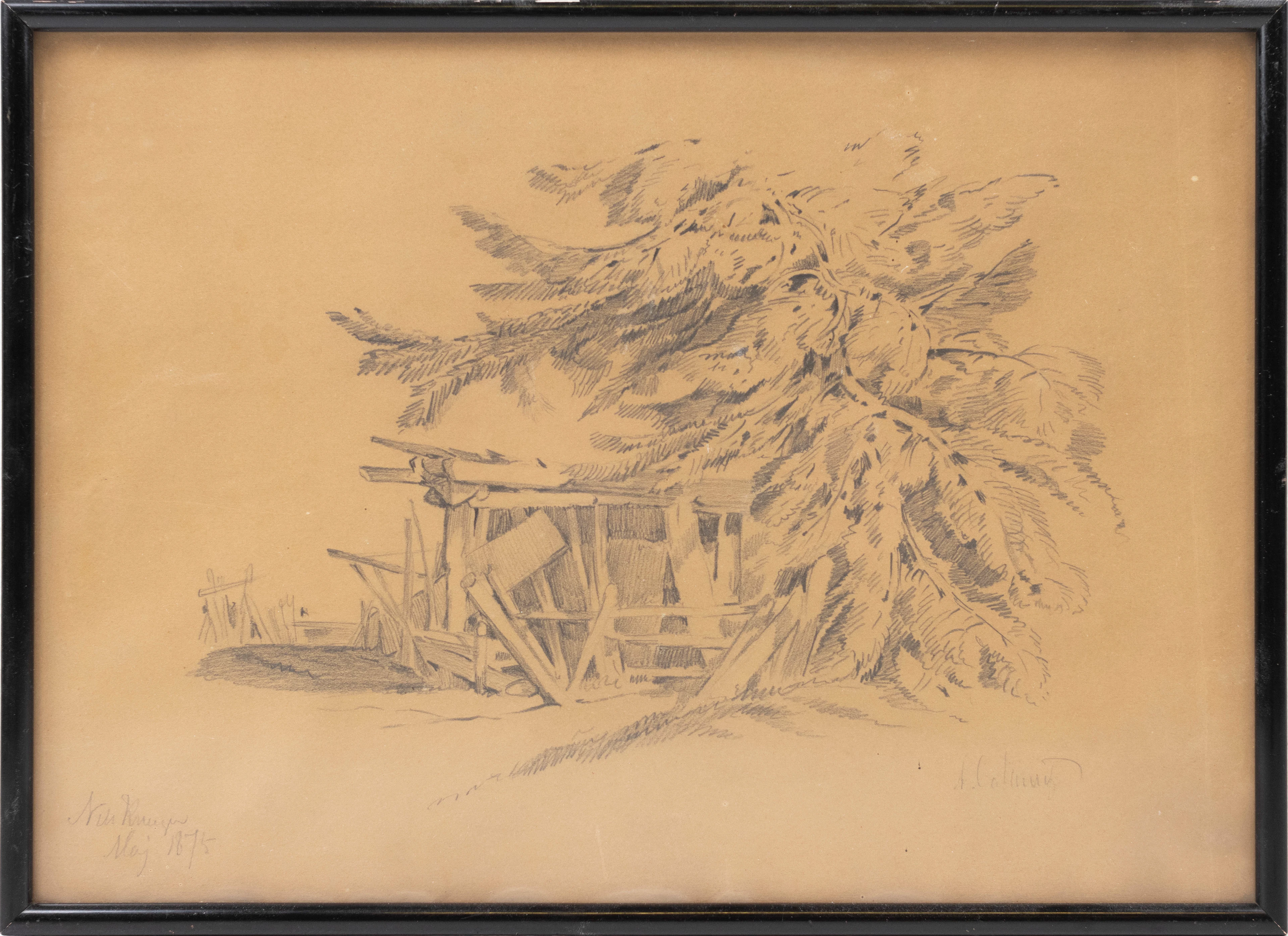 Nils Kreuger, teckning, signerad, 43,5x31,5 cm