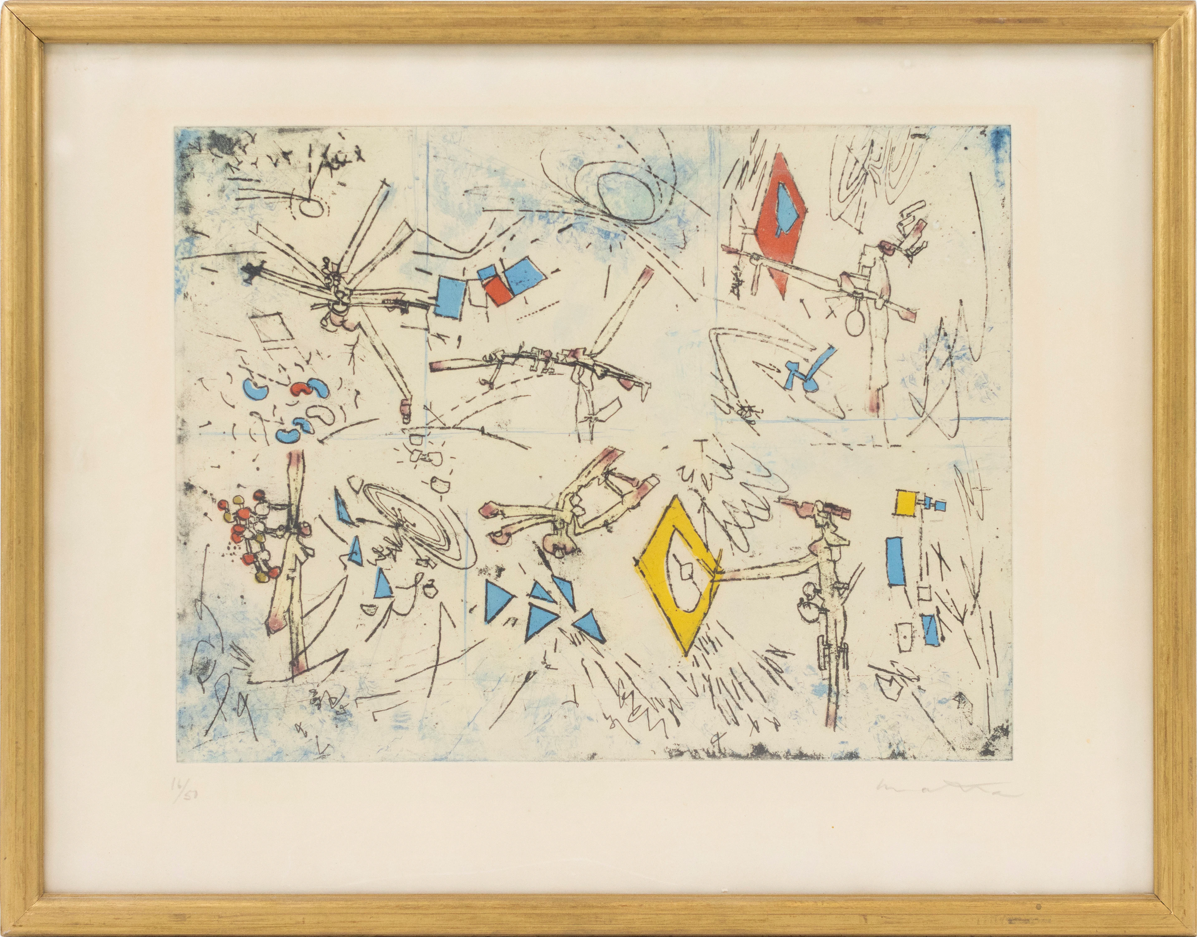 Roberto Matta, etsning, 16/50, signerad, 69x54 cm
