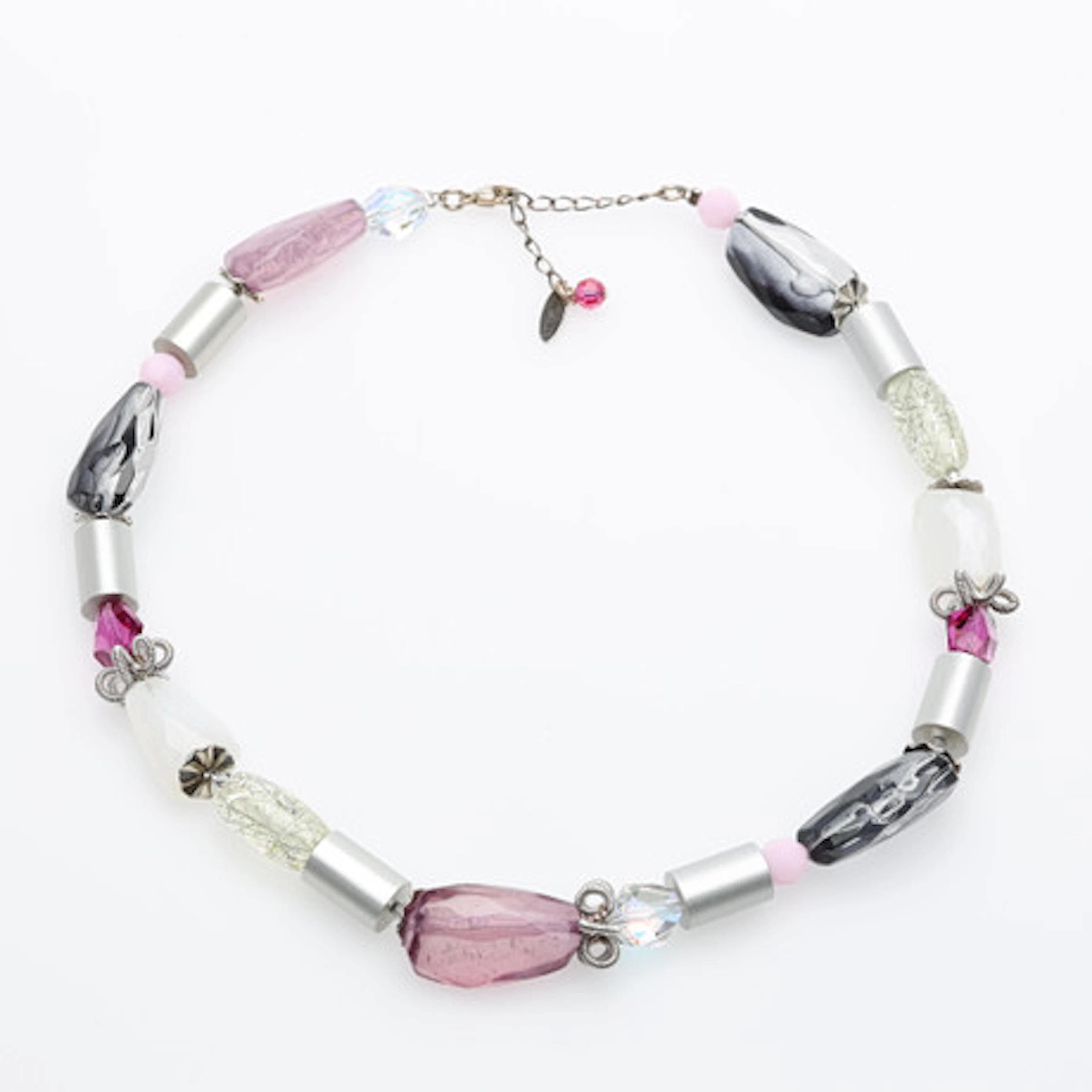 COLLIER, swarovski, stål, silver, glas, Co…