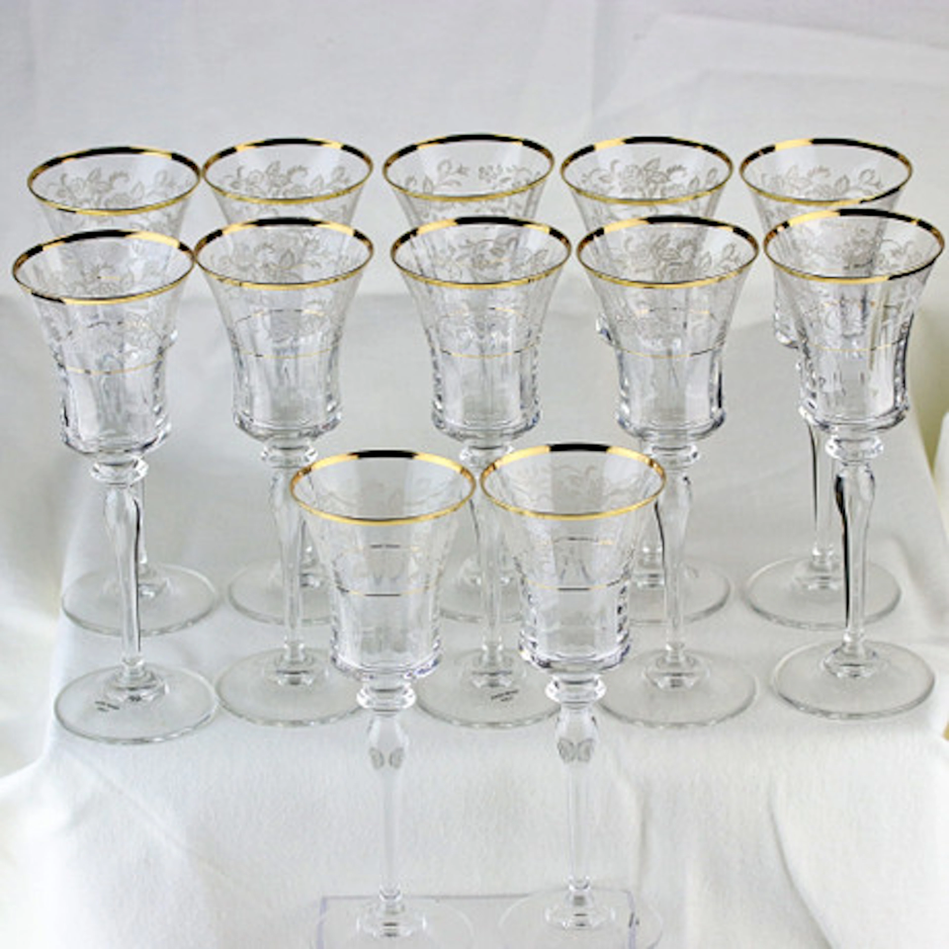 VINGLAS/CHAMPAGNEGLAS, 12 st, med etsad de…