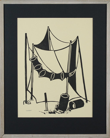 GUSTAV ARNE. Linoleumtryck, onumrerat, fis…