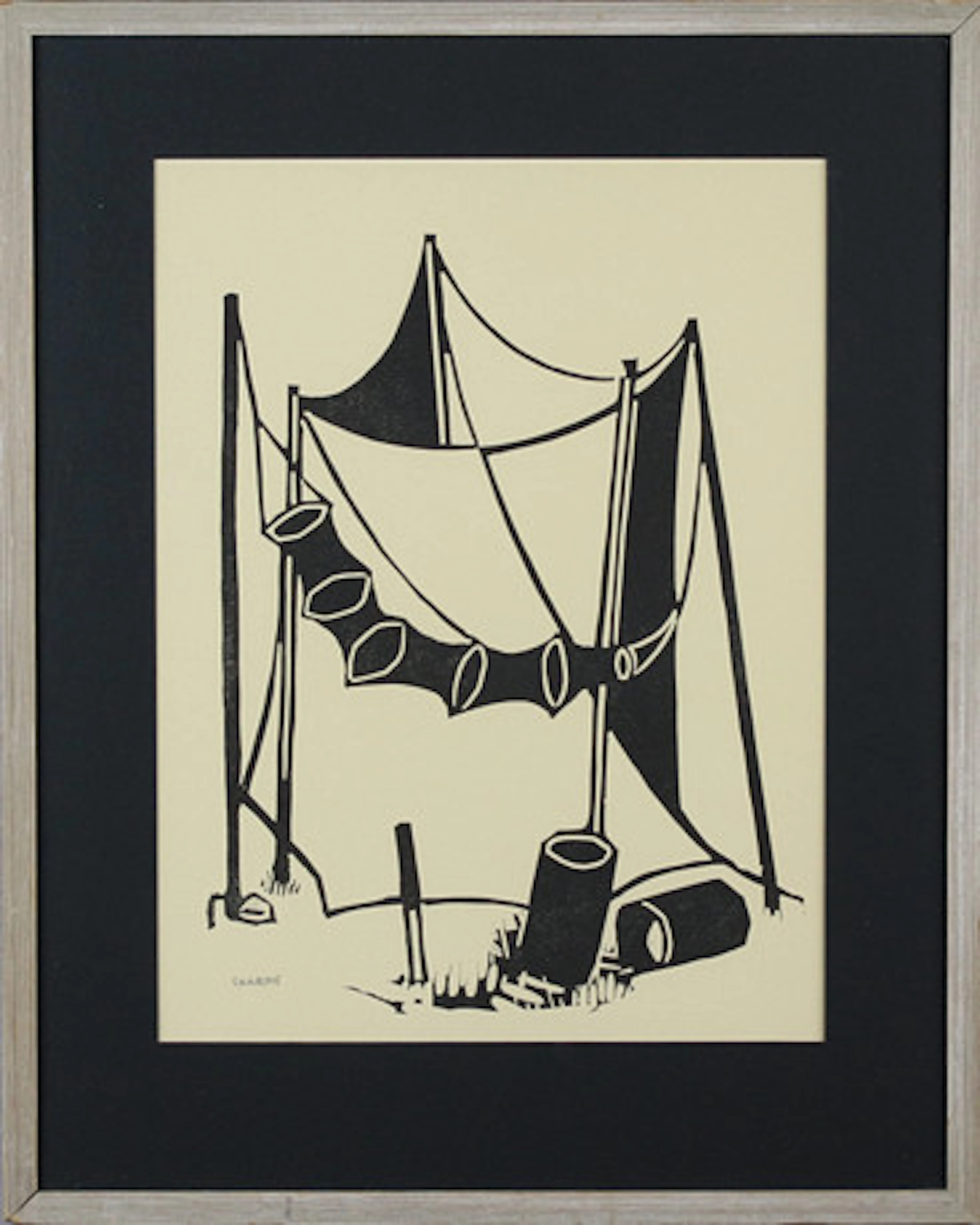 GUSTAV ARNE. Linoleumtryck, onumrerat, fis…