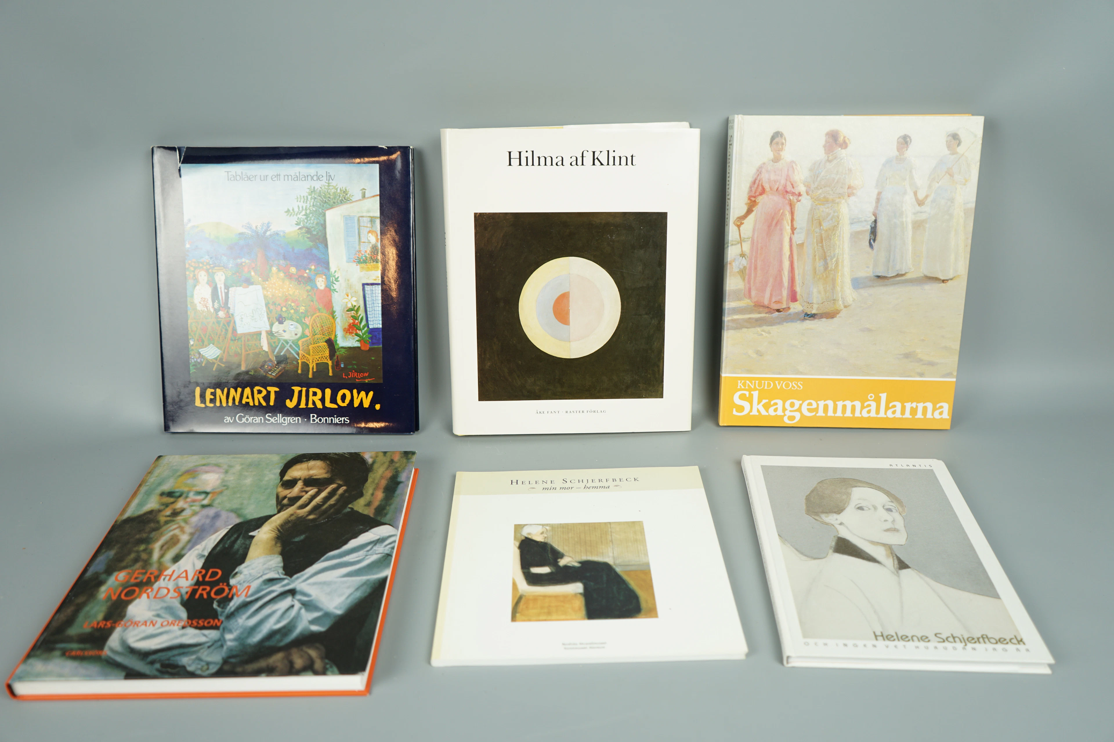 Konstböcker, 6 st, bl.a Hilma af Klint och Gerhard Nordström.