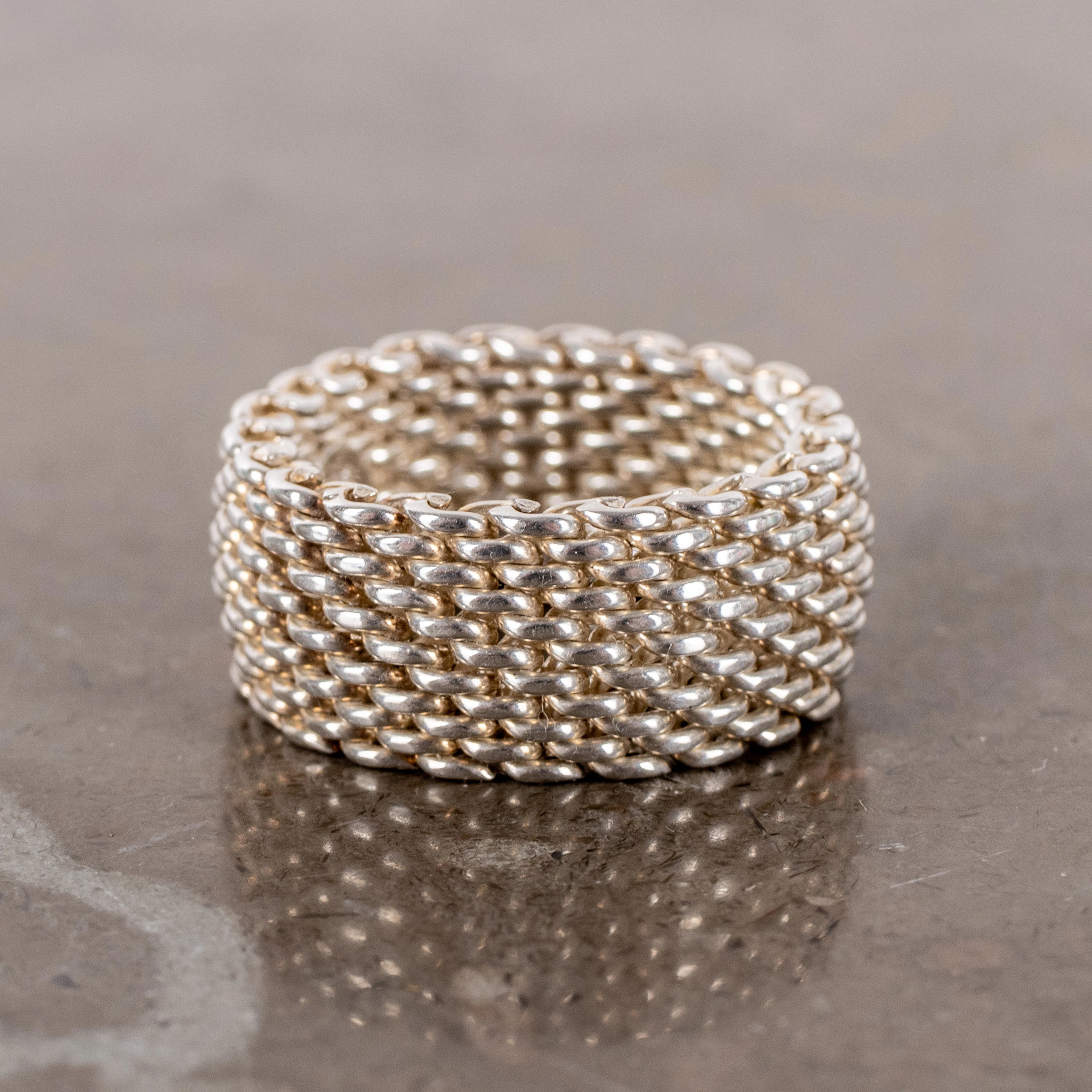 TIFFANY & CO, ring, sterlingsilver, mesh