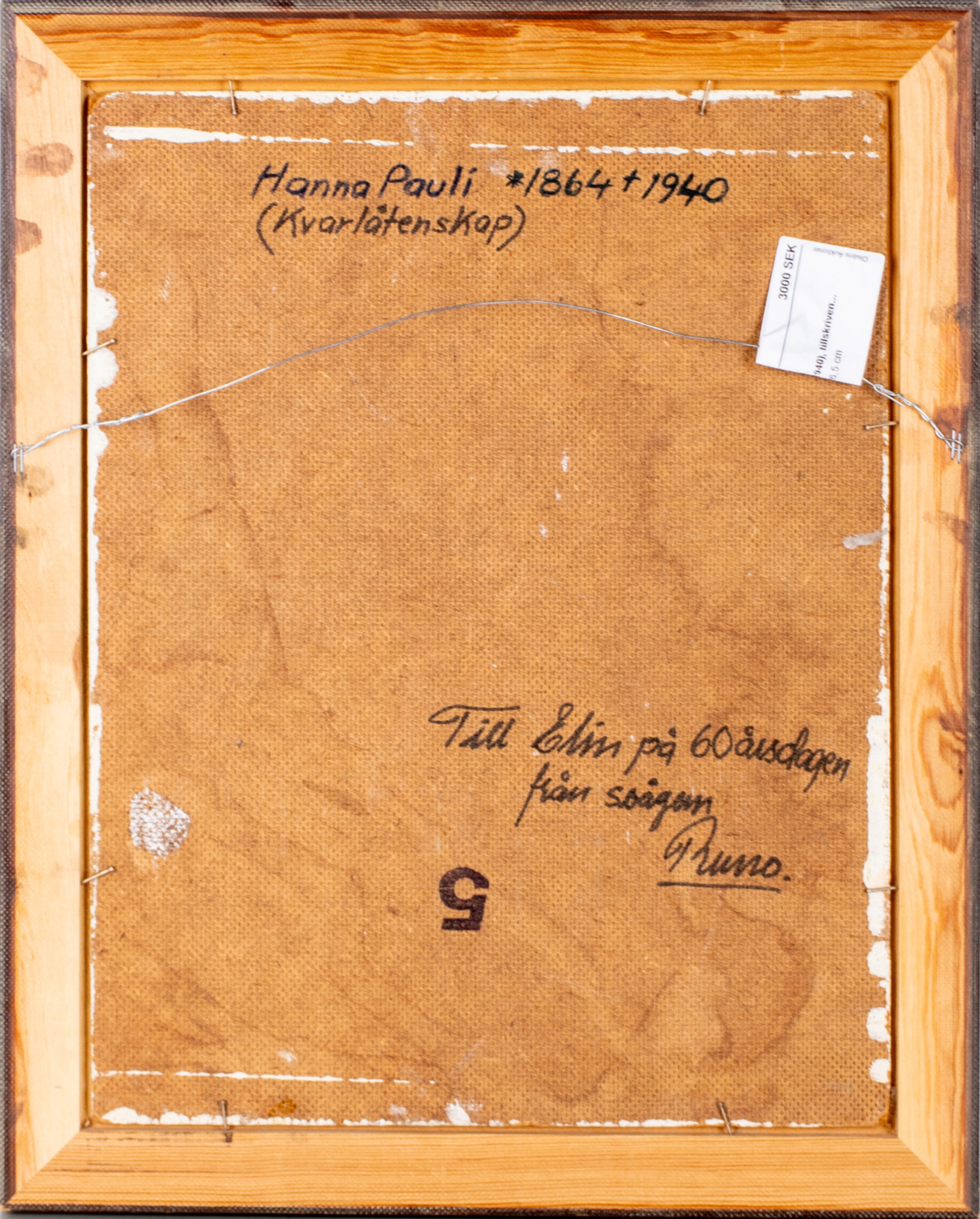 HANNA PAULI (1864-1940), tillskriven, olja på pannå, osignerad