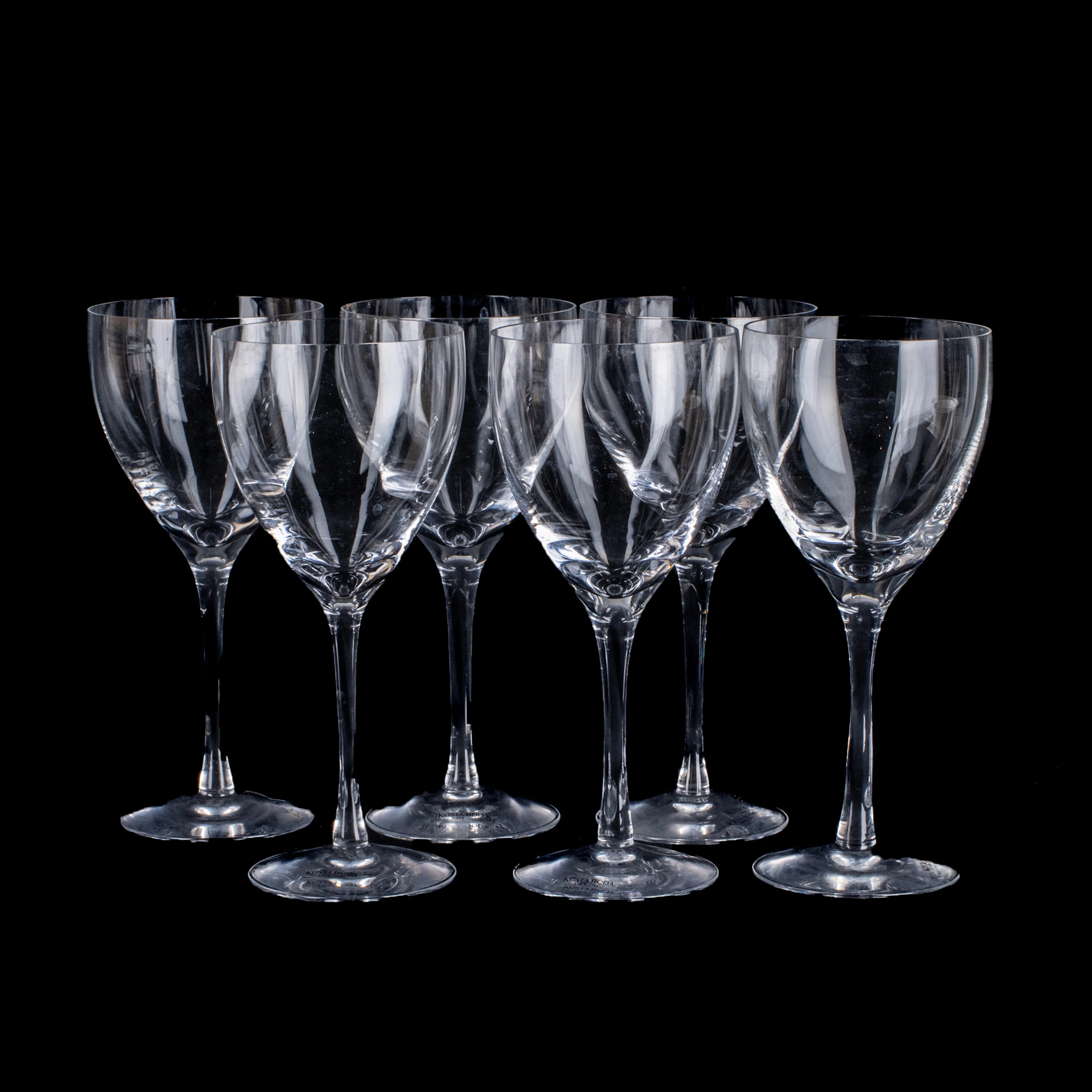 BERTIL VALLIEN, 6 st, vinglas, kristall, "Chateau", Kosta Boda