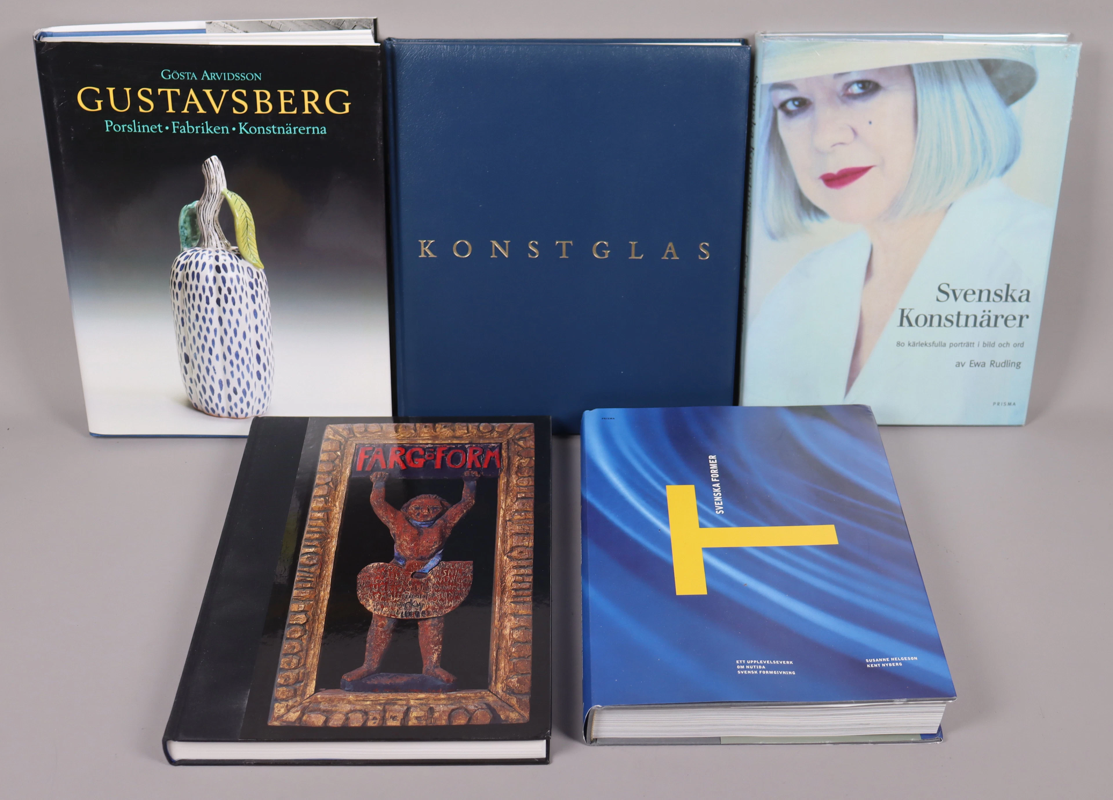 Konstböcker, Gustavsberg, Konstglas, Svenska Former, Färg & Form mm
