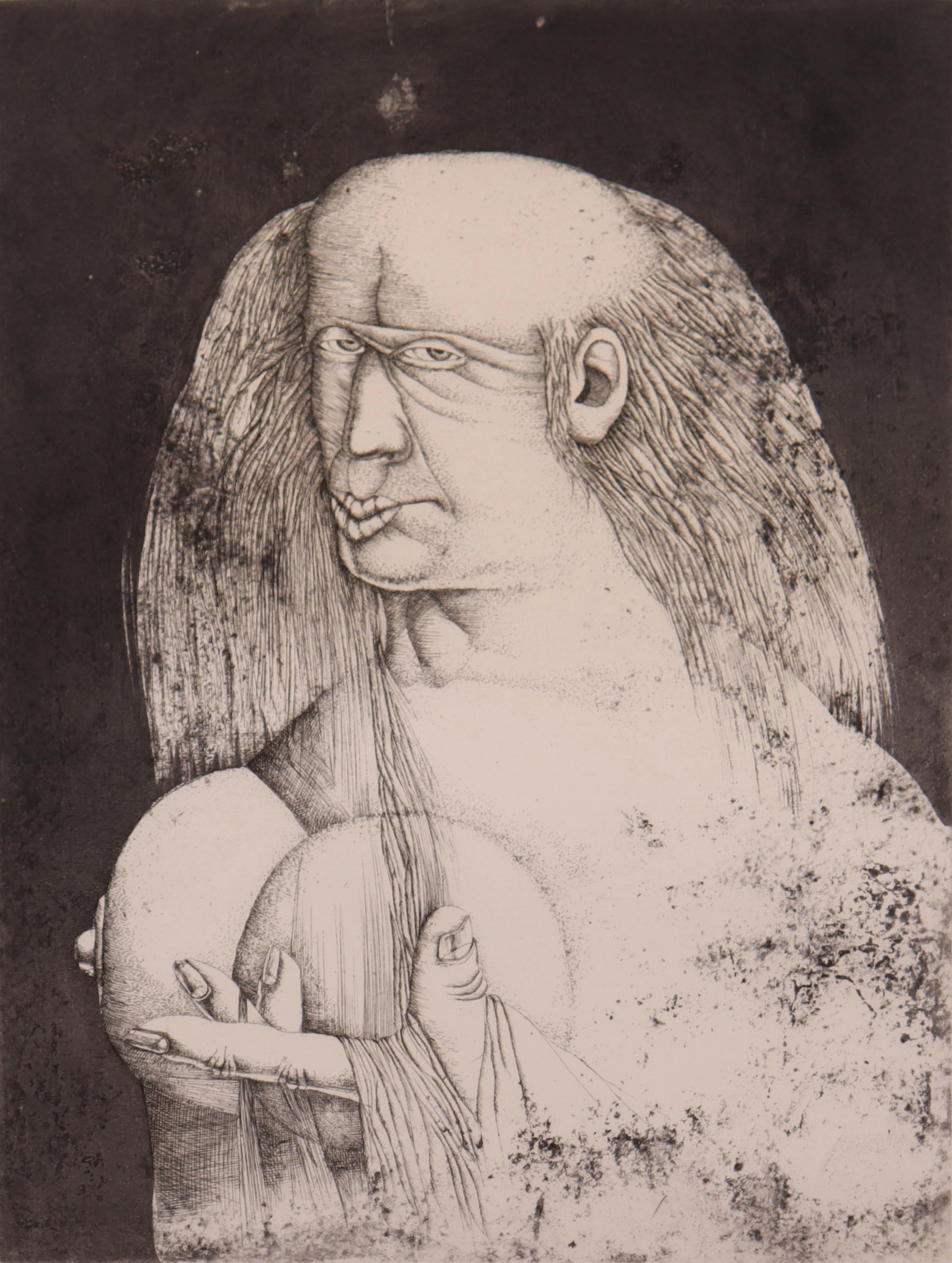 Oidentifierad konstnär, litografi, "La Joconde" (Mona Lisa)