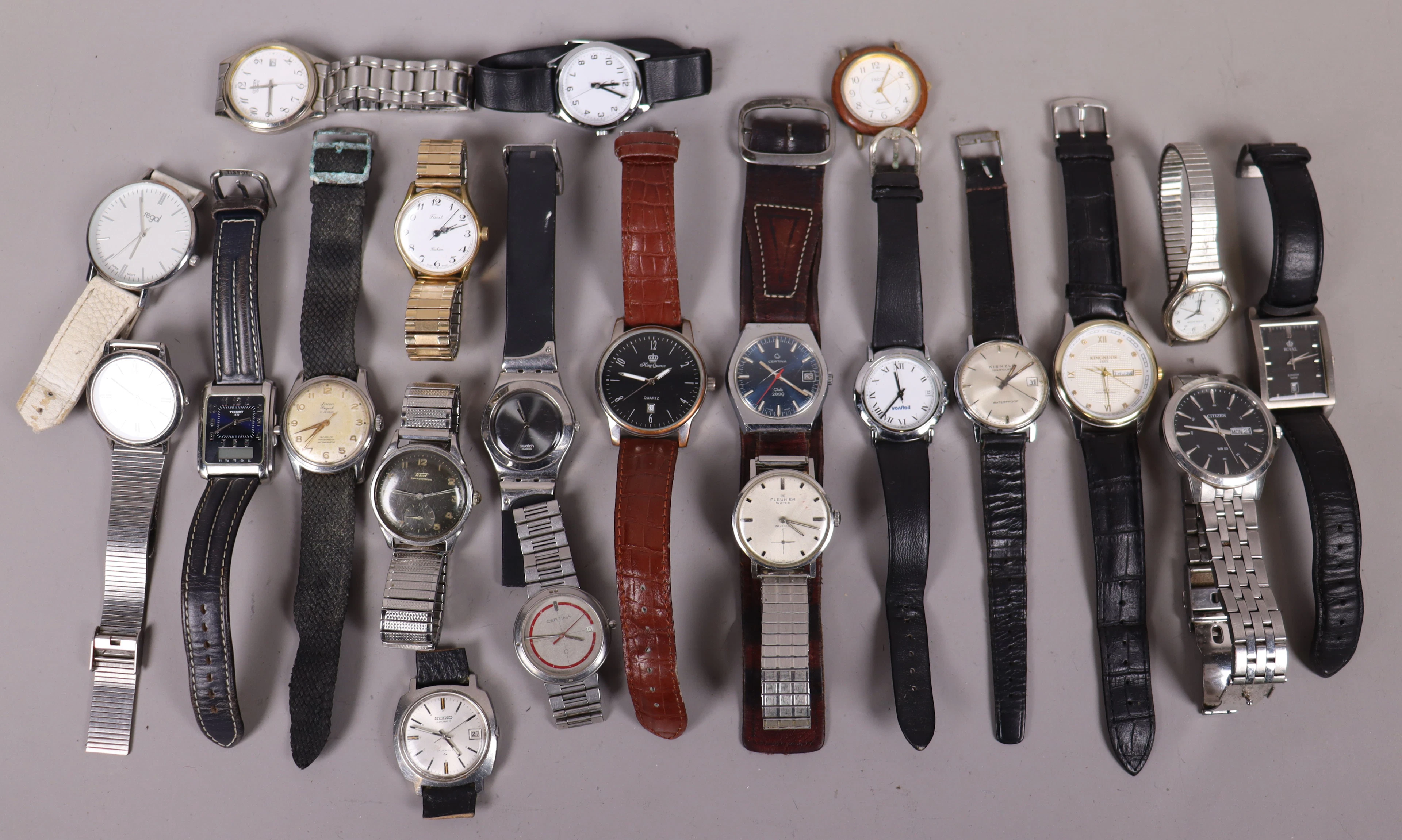 Diverse klockor, armbandsur, Tissot, Certina, Fleurier mm