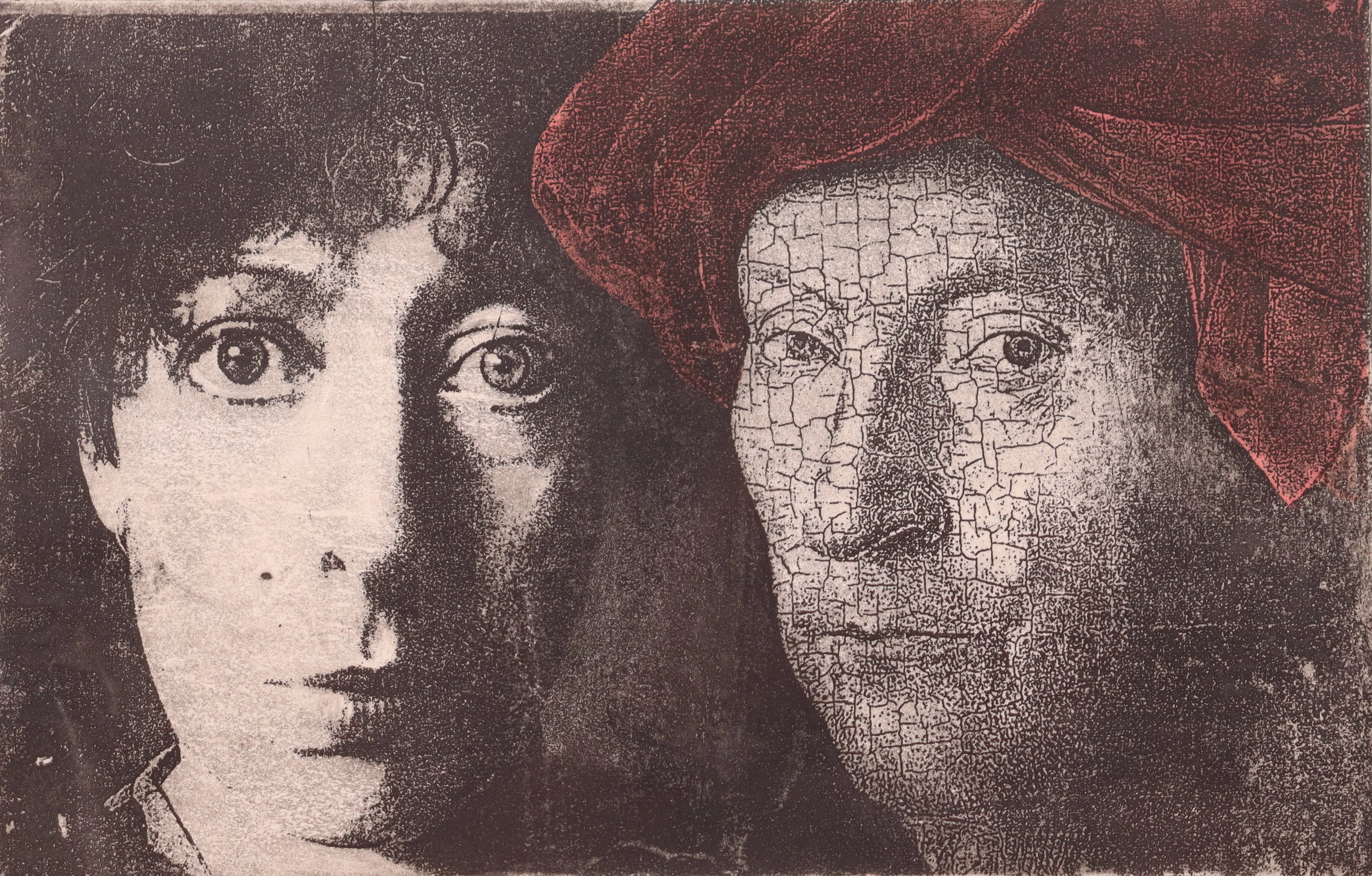 Krystyna Piotrowska, litografi, "Min van Eyck"