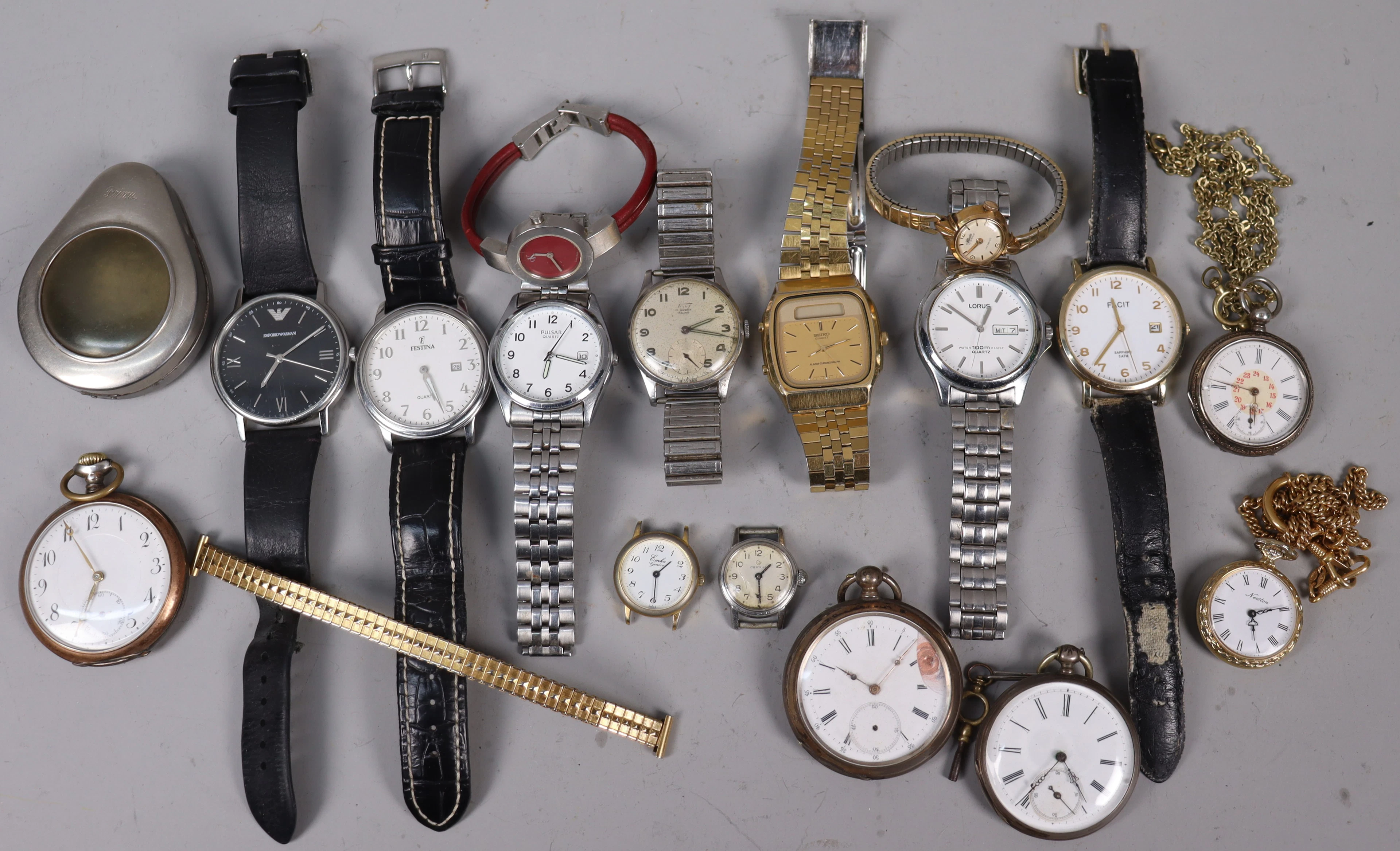 Diverse klockor, Tissot, Certina, Festina, Pulsar, Seiko, Atlantic mm
