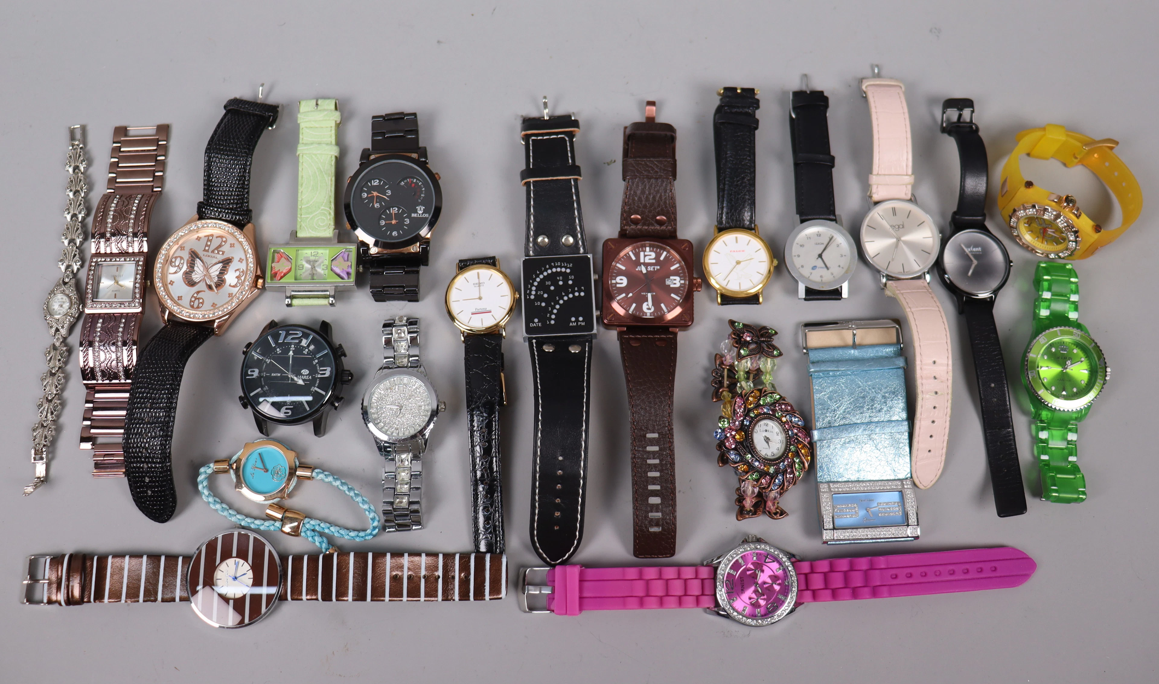 Diverse klockor, Ernest, Jet Set, Regal, Lexon, Seiko, Bellos mm