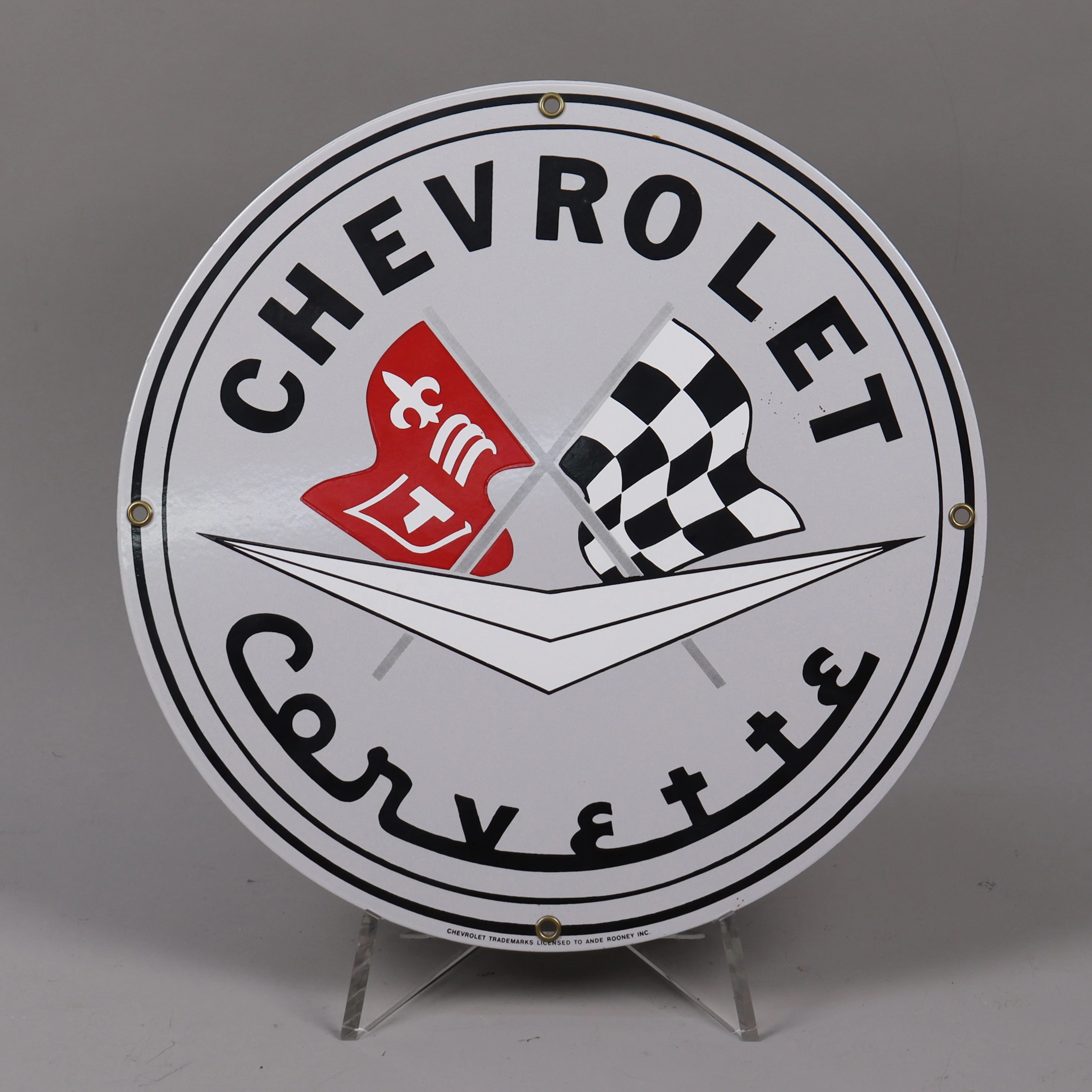 Ande Rooney, USA, emaljskylt, Chevrolet Corvette