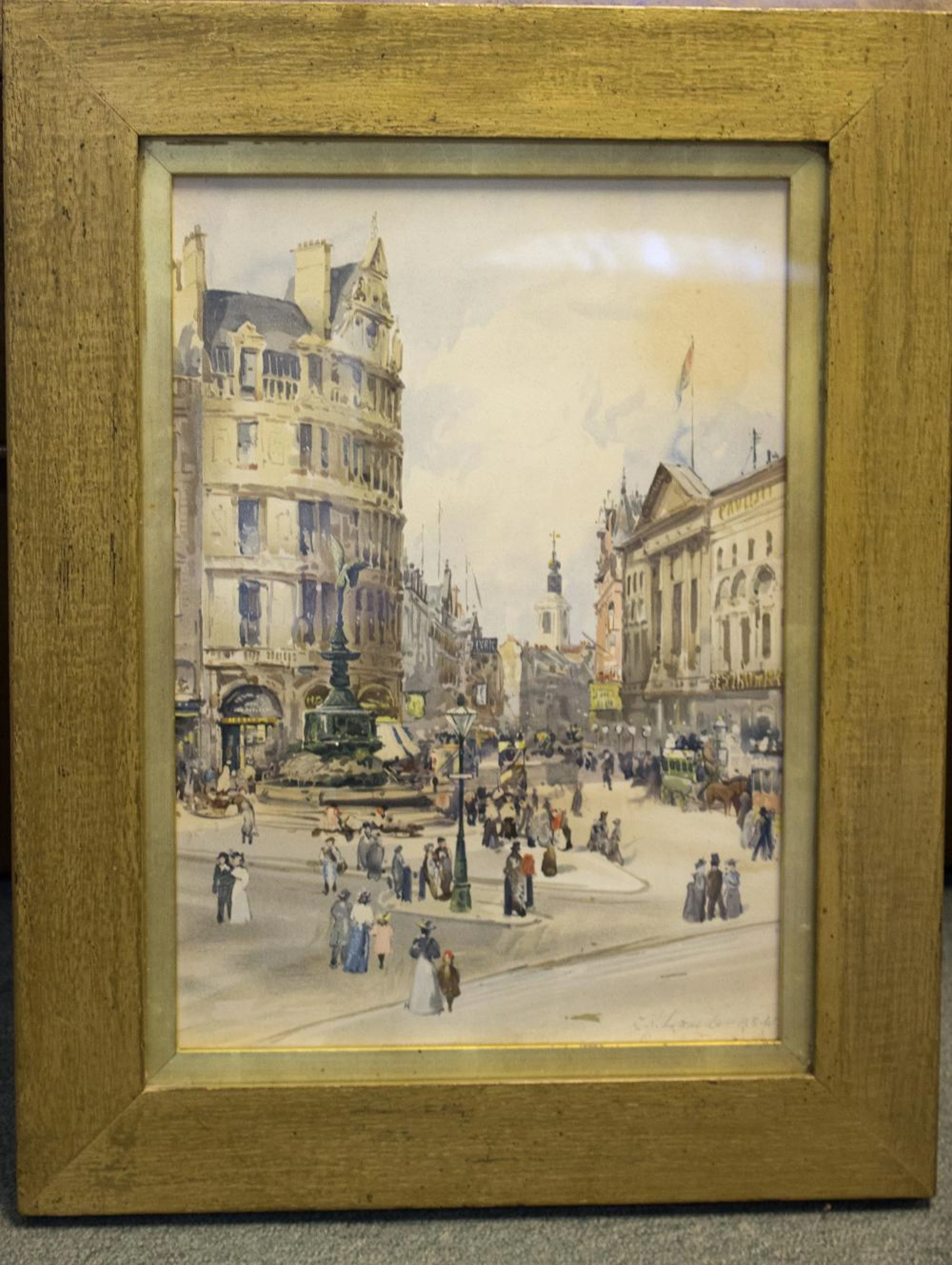 Charles James Lauder (British 1841-1920)/Piccadilly Circus/signed/print