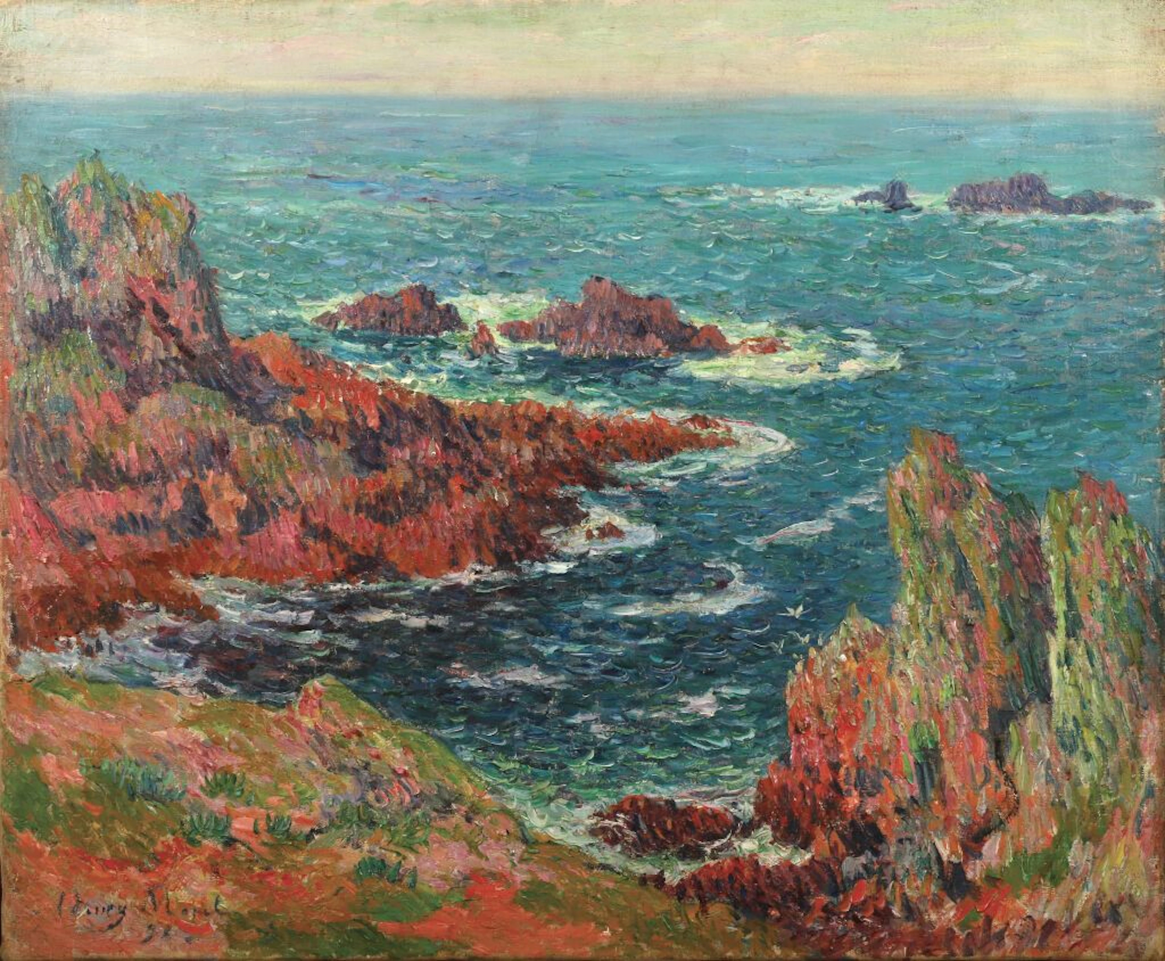 Henry MORET (1856-1913). Ouessant cliff,... - Lot 288 - Kâ-Mondo