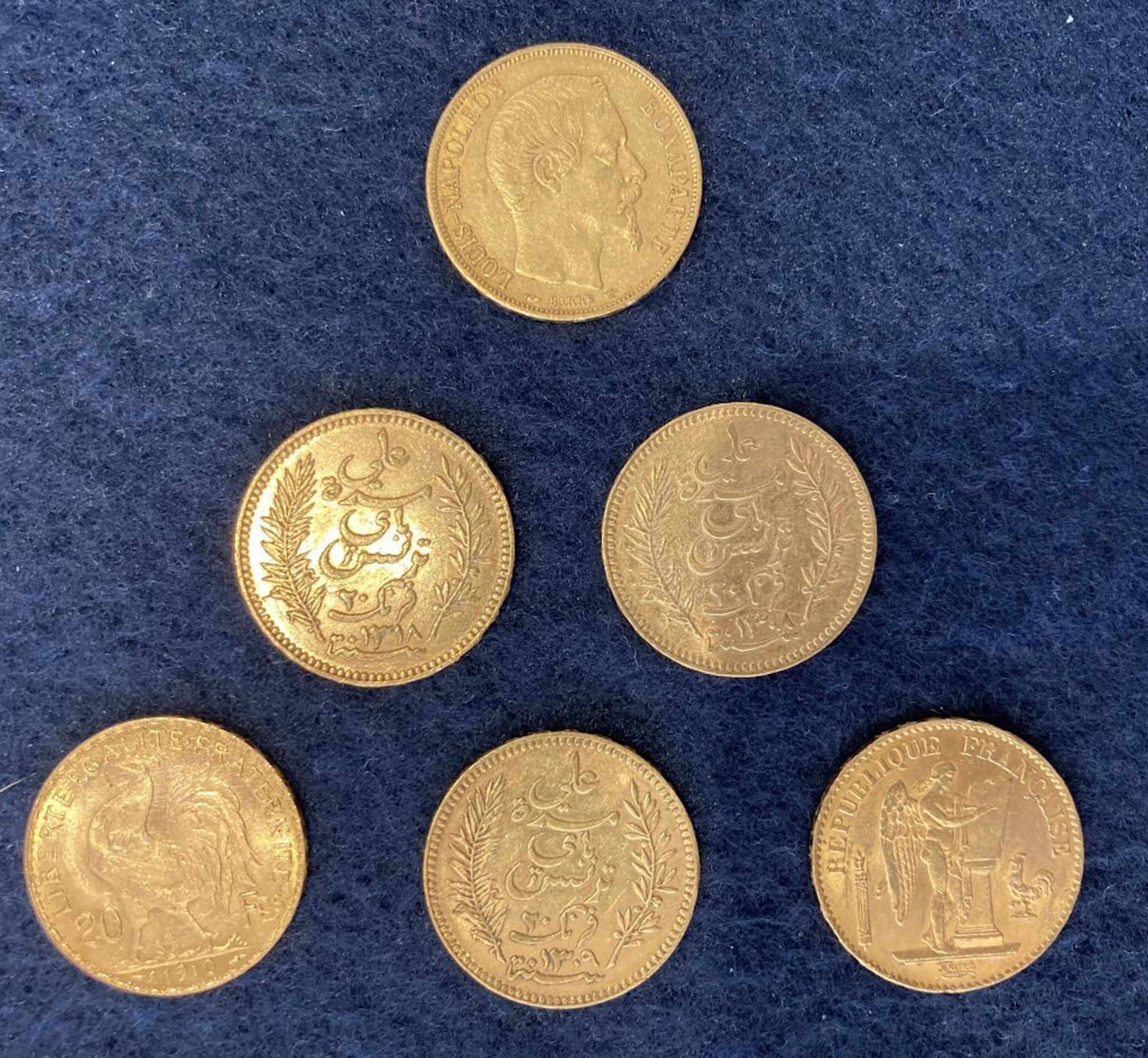 [France] [Tunisia]. 6 x 20 FRANCS in 900‰... - Lot 8 - Kâ-Mondo